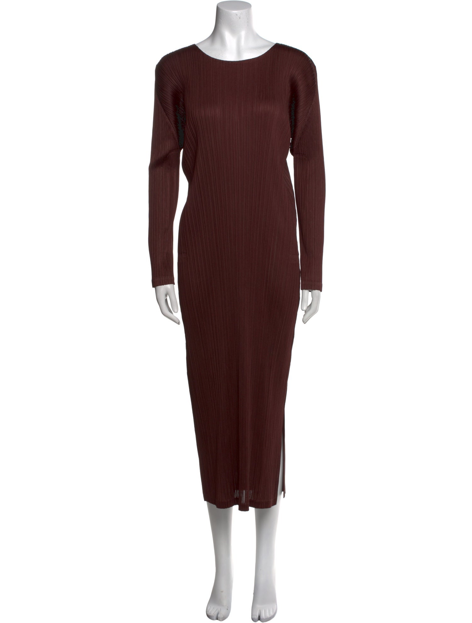 Pleats Please Issey Miyake Scoop Neck Long Dress