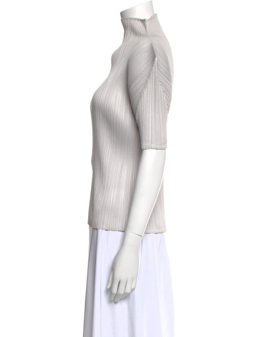 Pleats Please Issey Miyake Mock Neck Short Sleeve Top
