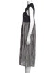 Pleats Please Issey Miyake Striped Midi Length Dress