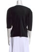 Pleats Please Issey Miyake V-Neck Three-Quarter Sleeve Top