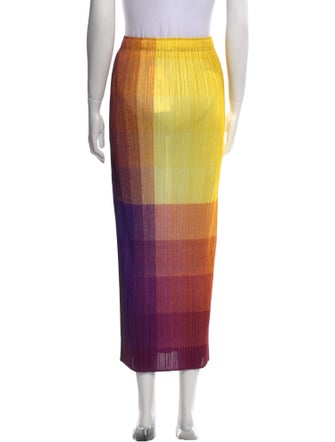 Pleats Please Issey Miyake Colorblock Pattern Midi Length Skirt