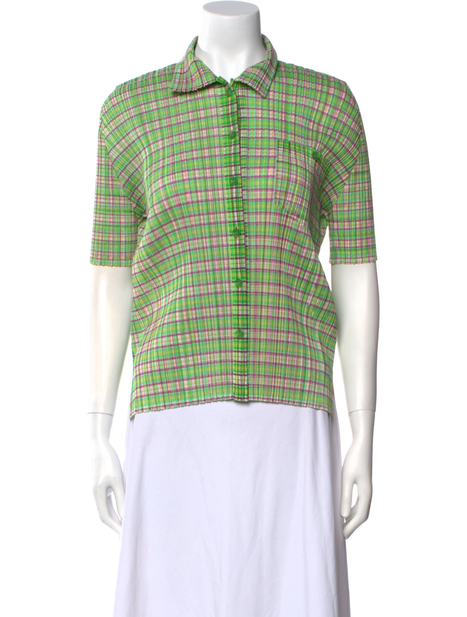 Pleats Please Issey Miyake Vintage 2005 Button-Up Top