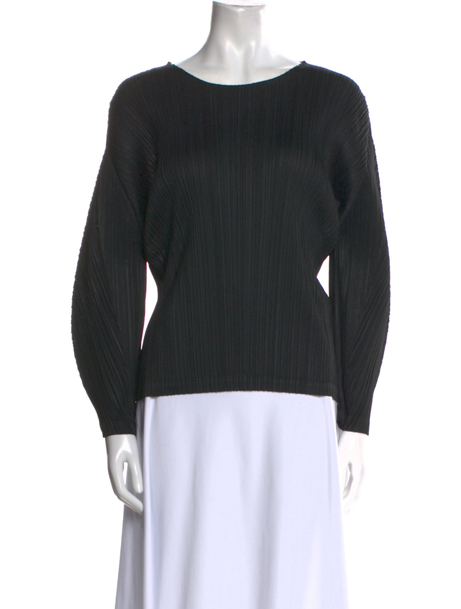 Pleats Please Issey Miyake Scoop Neck Long Sleeve Sweatshirt