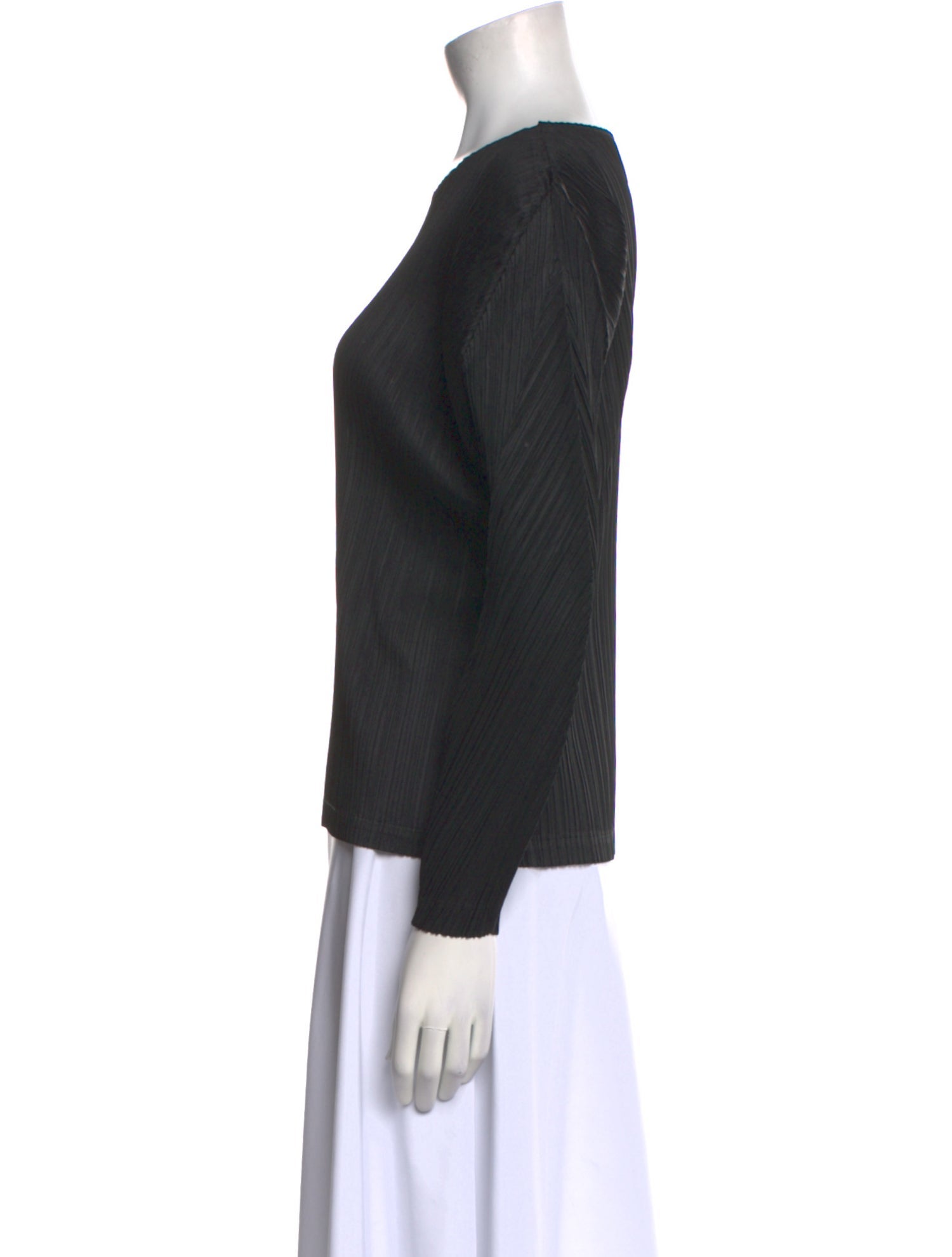 Pleats Please Issey Miyake Scoop Neck Long Sleeve Sweatshirt