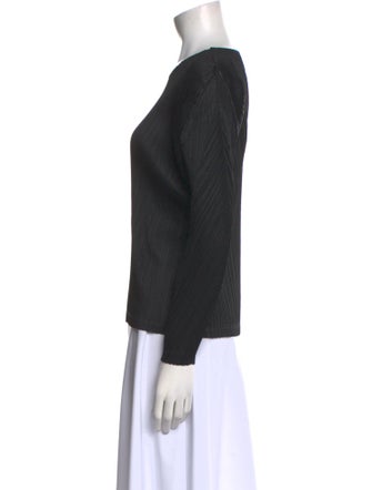 Pleats Please Issey Miyake Scoop Neck Long Sleeve Sweatshirt
