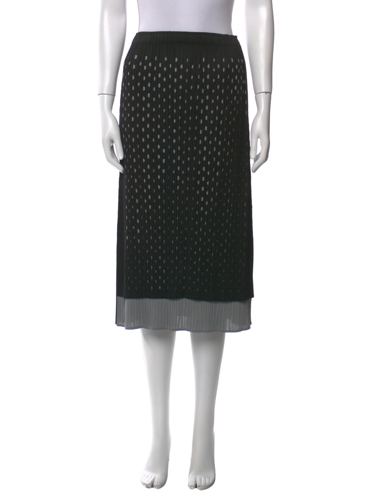 Pleats Please Issey Miyake Polka Dot Print Knee-Length Skirt
