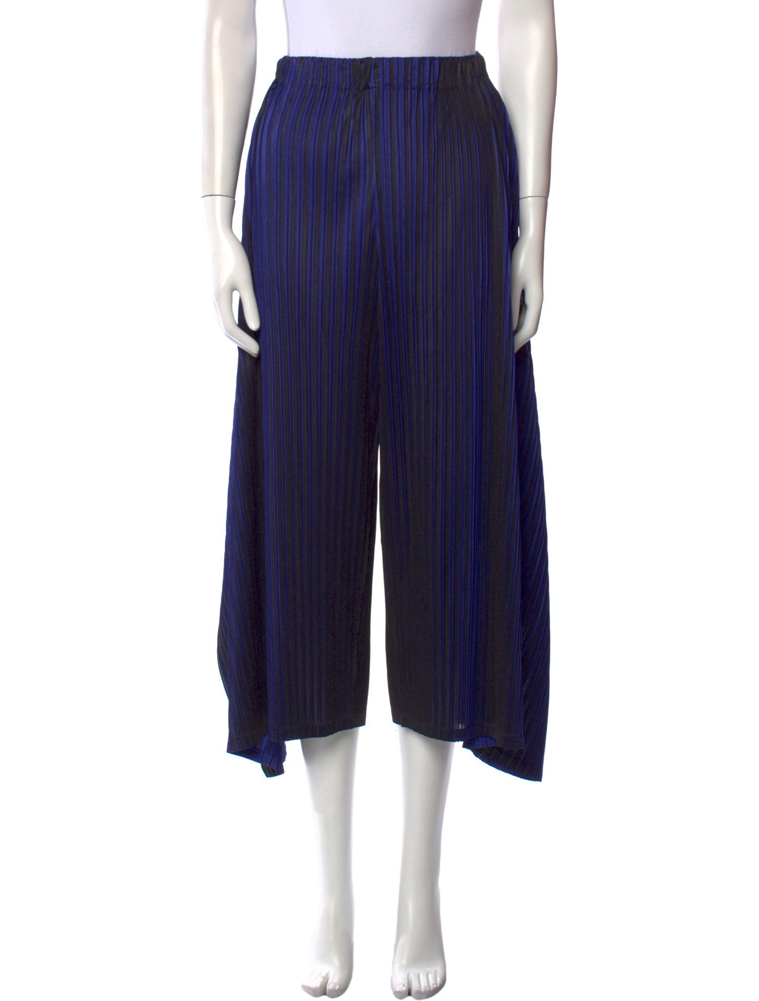 Pleats Please Issey Miyake Striped Wide Leg Pants
