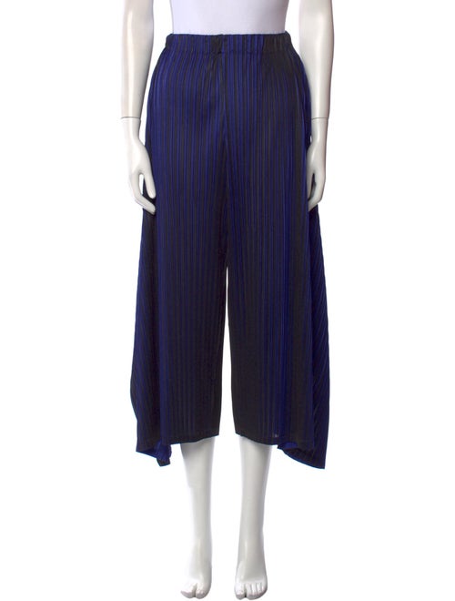 Pleats Please Issey Miyake Striped Wide Leg Pants
