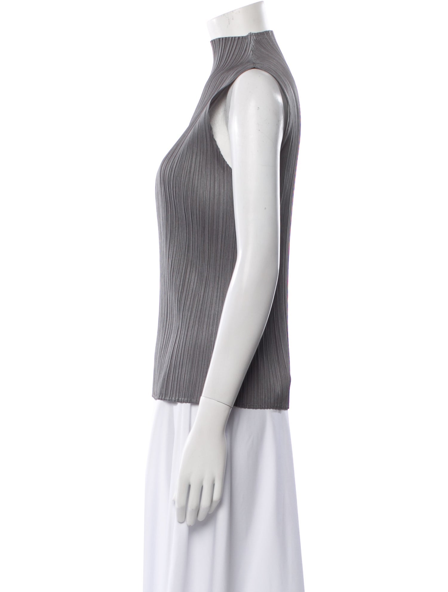 Pleats Please Issey Miyake Mock Neck Sleeveless Top