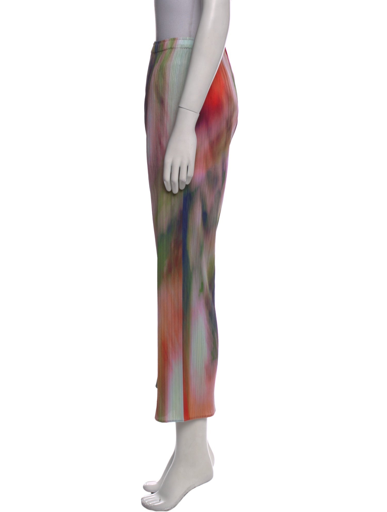 Pleats Please Issey Miyake Tie-Dye Print Wide Leg Pants