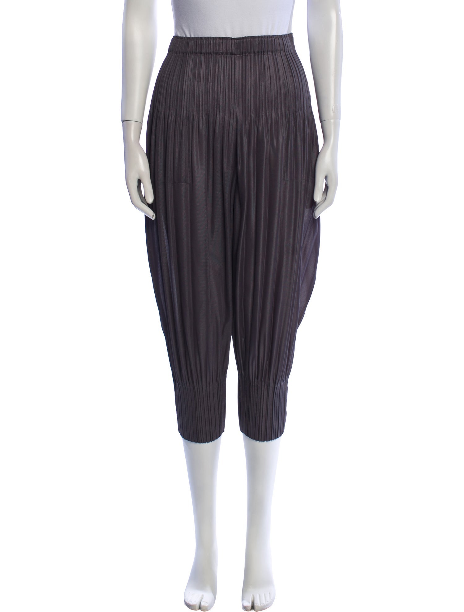 Pleats Please Issey Miyake Striped Skinny Leg Pants