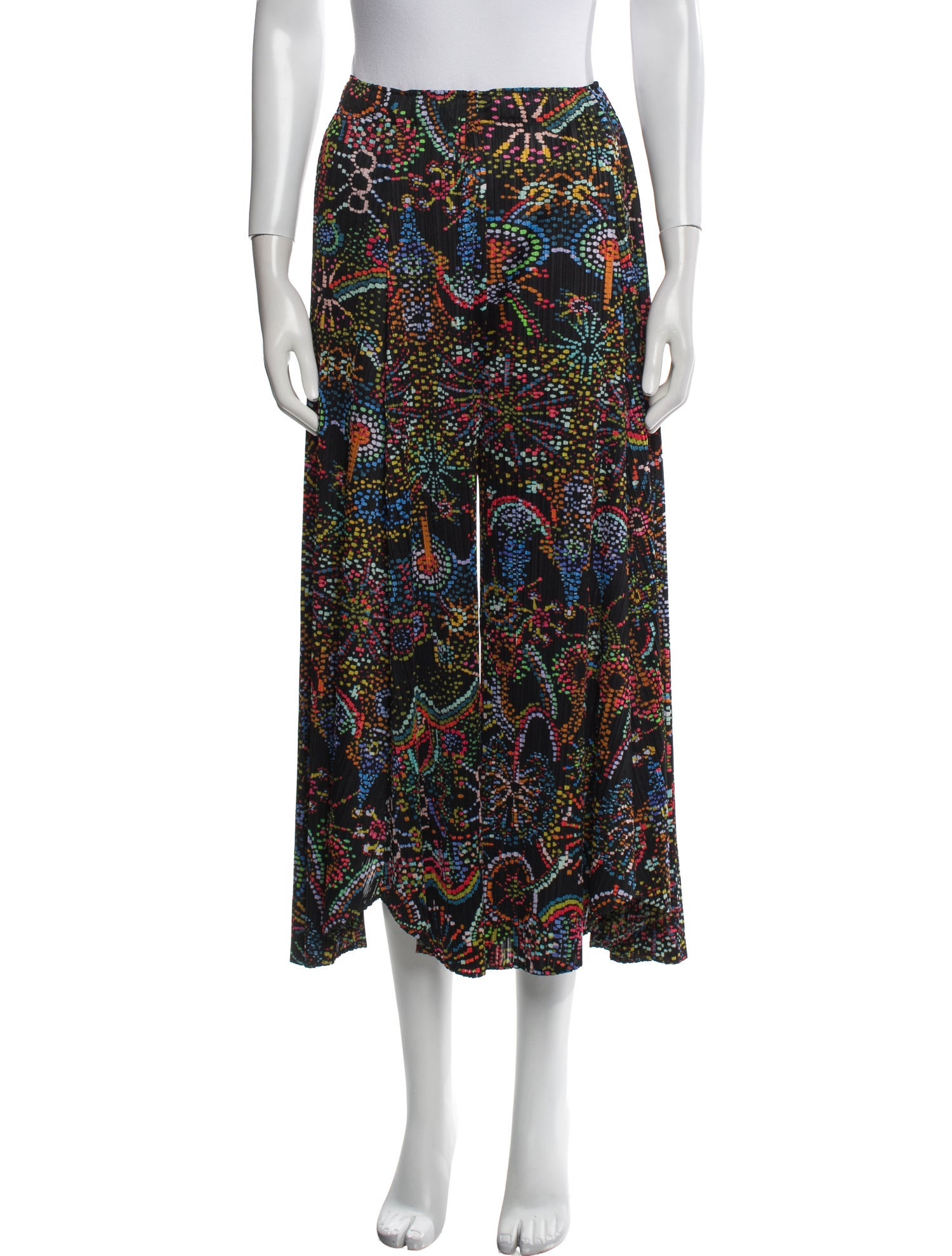 Pleats Please Issey Miyake Printed Wide Leg Pants