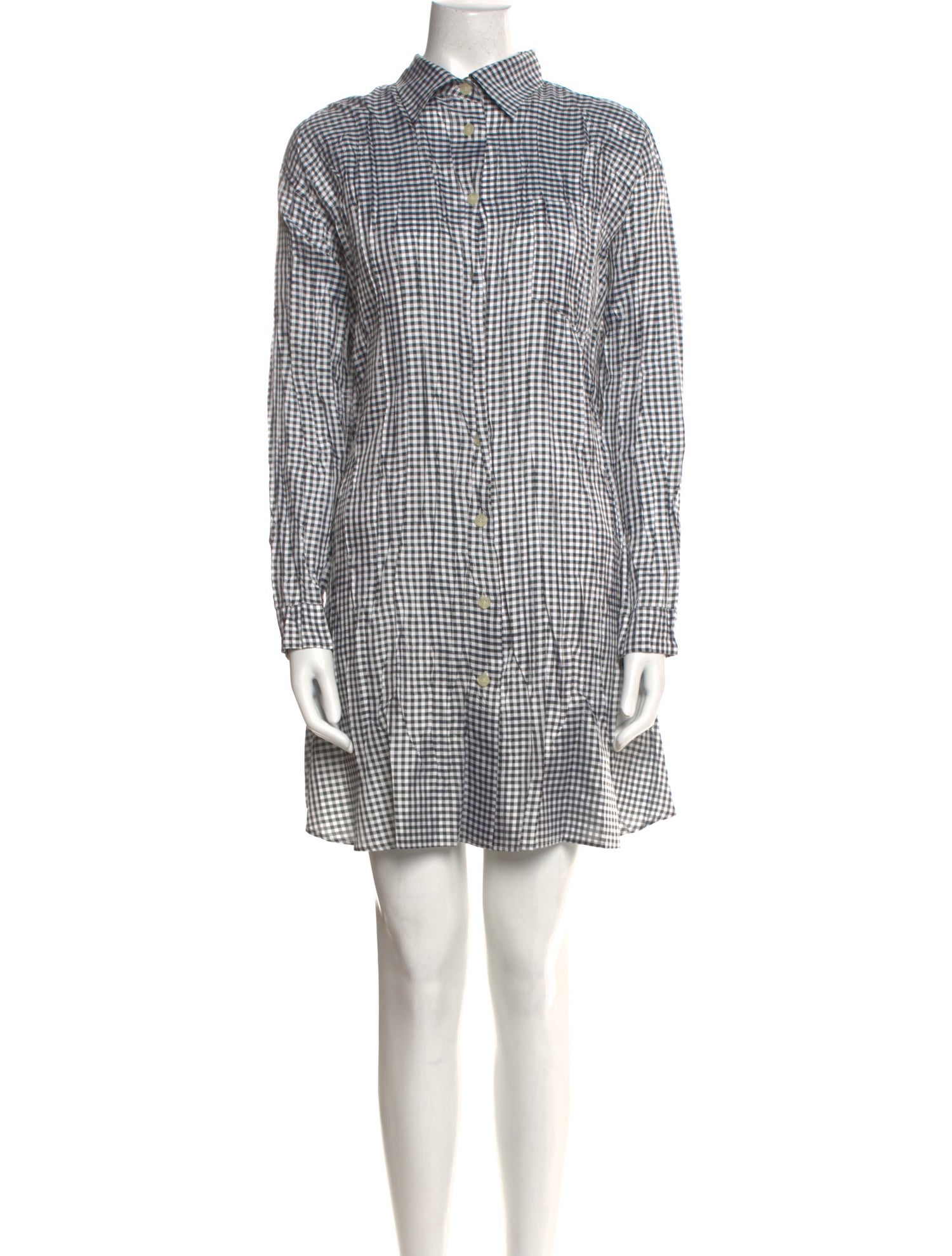 Pleats Please Issey Miyake Plaid Print Mini Dress