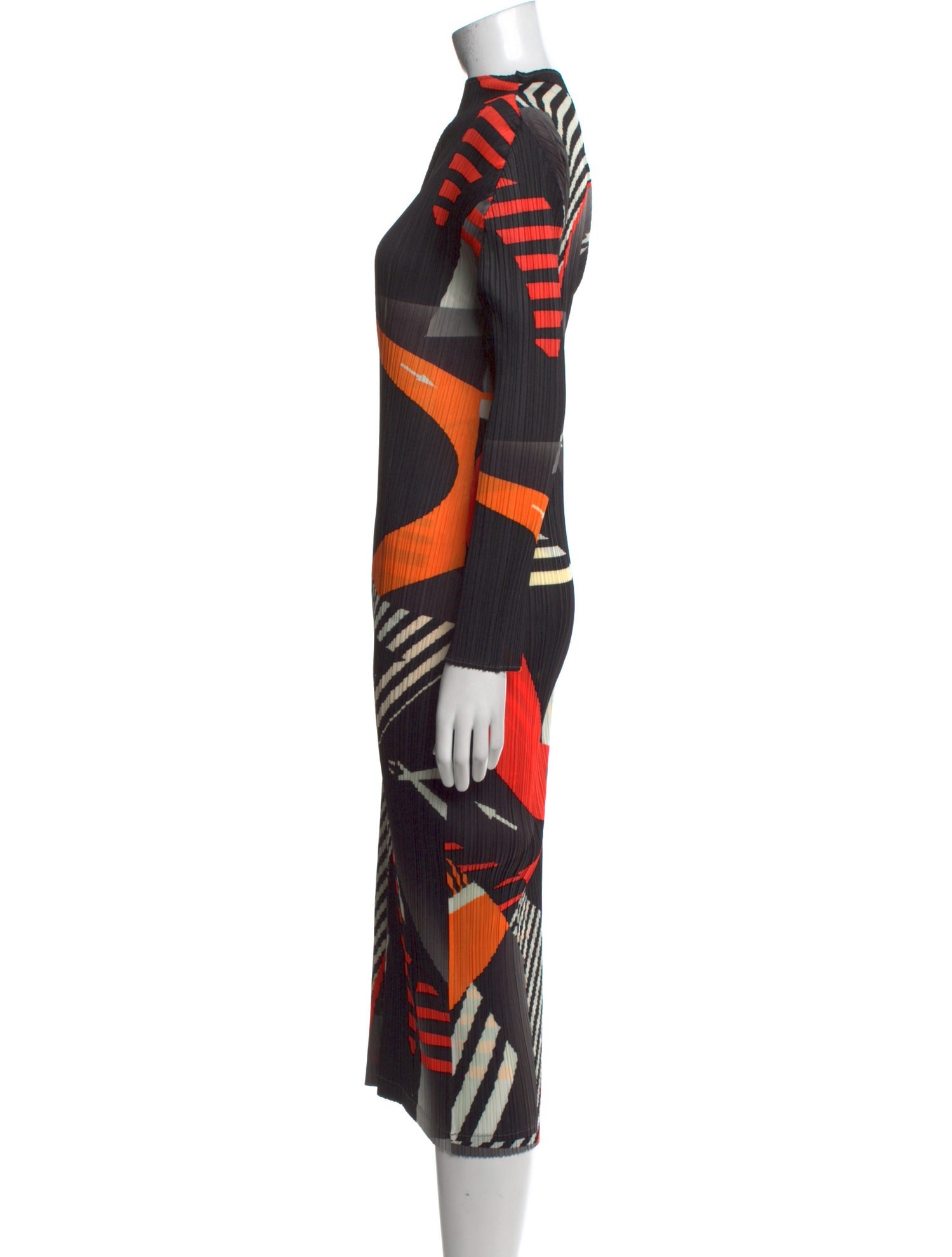 Pleats Please Issey Miyake Printed Midi Length Dress
