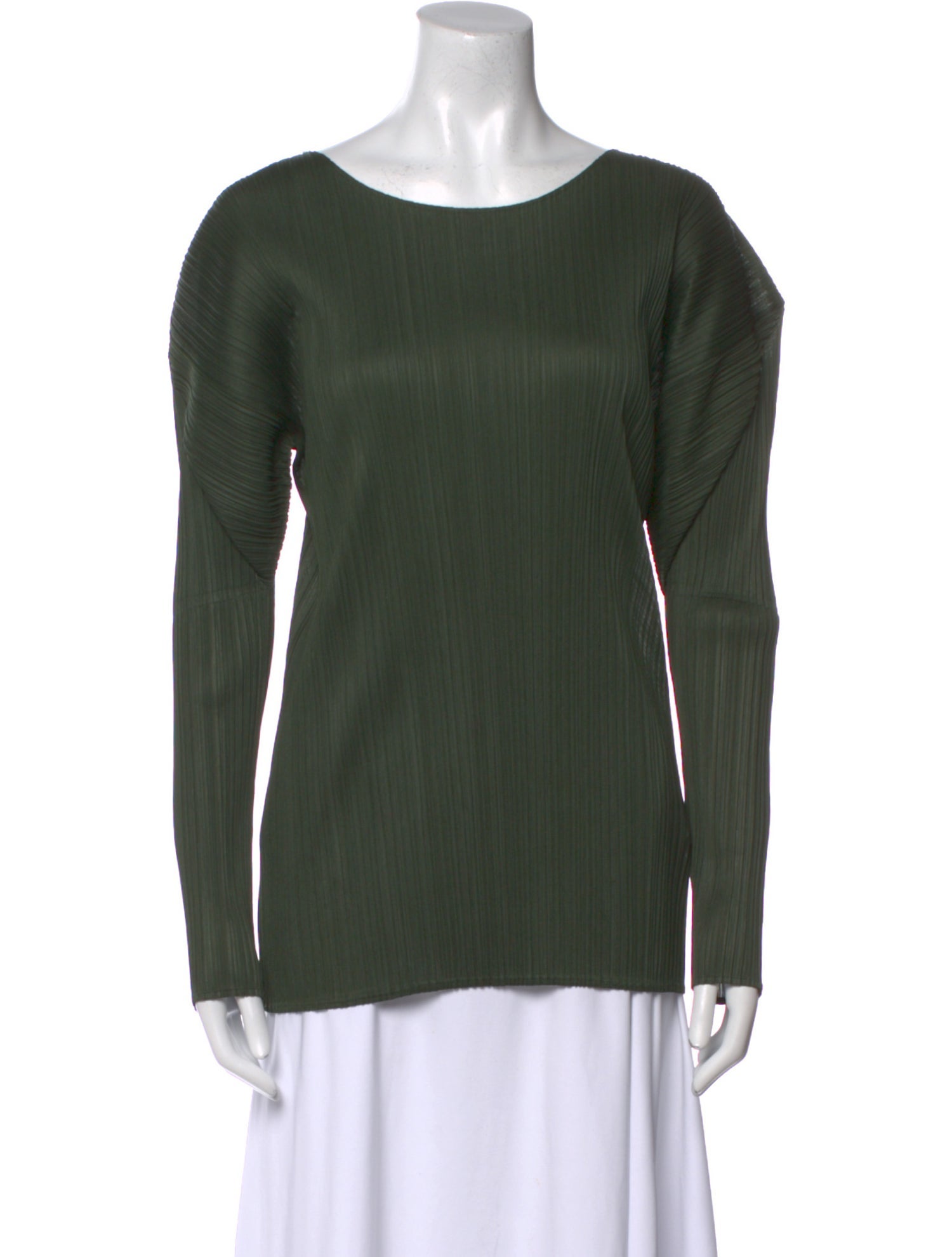 Pleats Please Issey Miyake Scoop Neck Long Sleeve Top