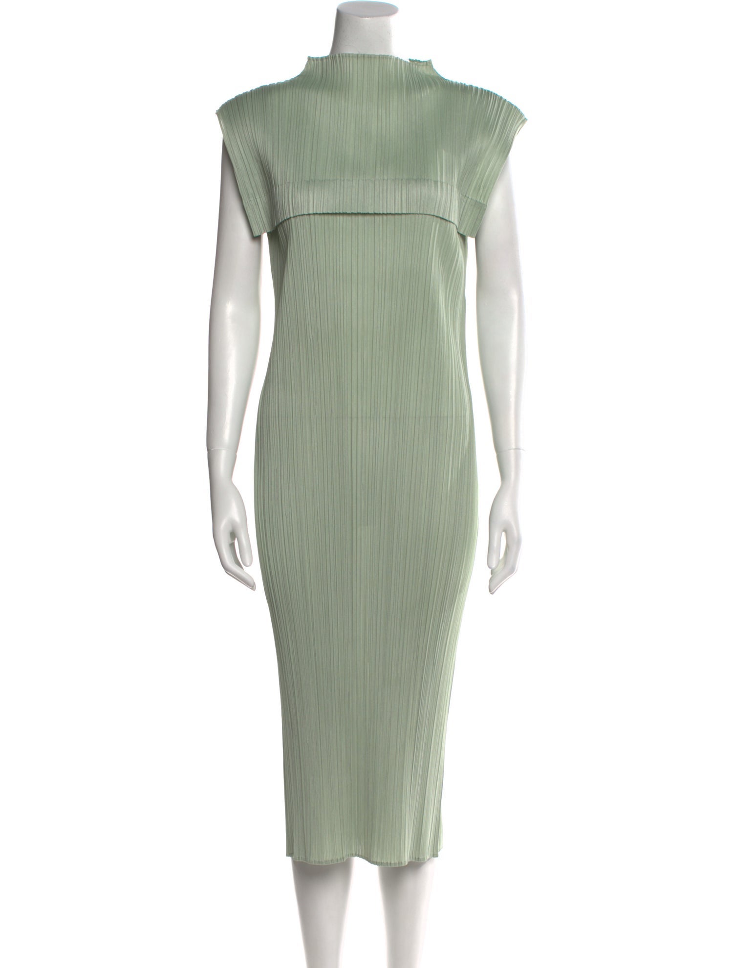 Pleats Please Issey Miyake Turtleneck Midi Length Dress