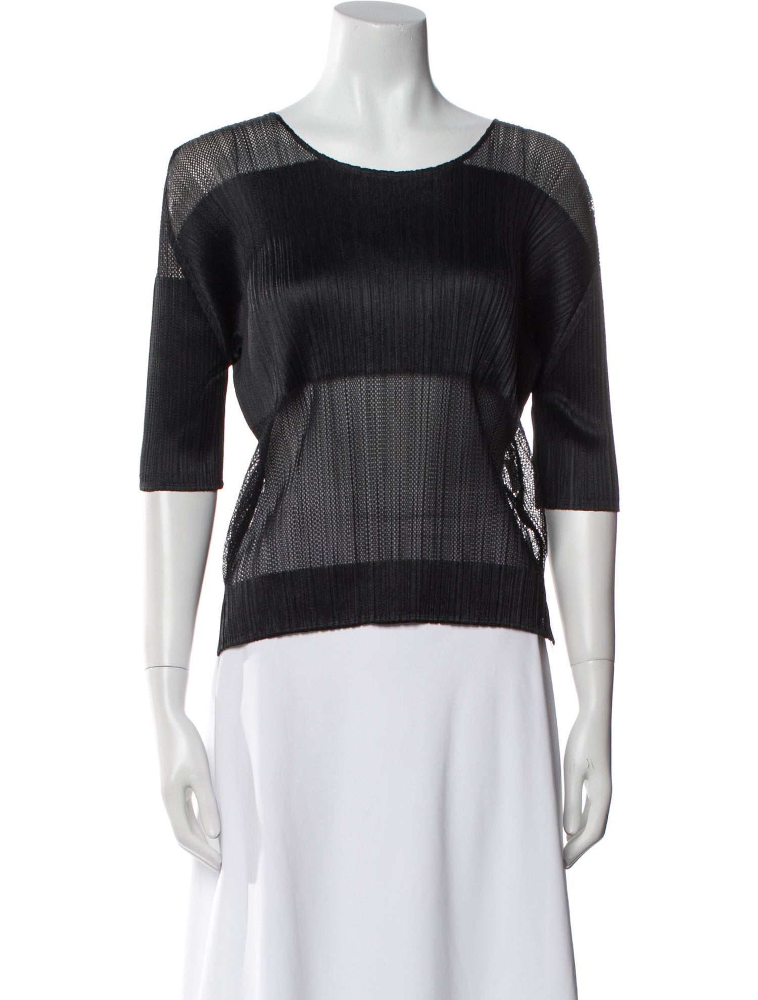 Pleats Please Issey Miyake 2016 Scoop Neck Crop Top