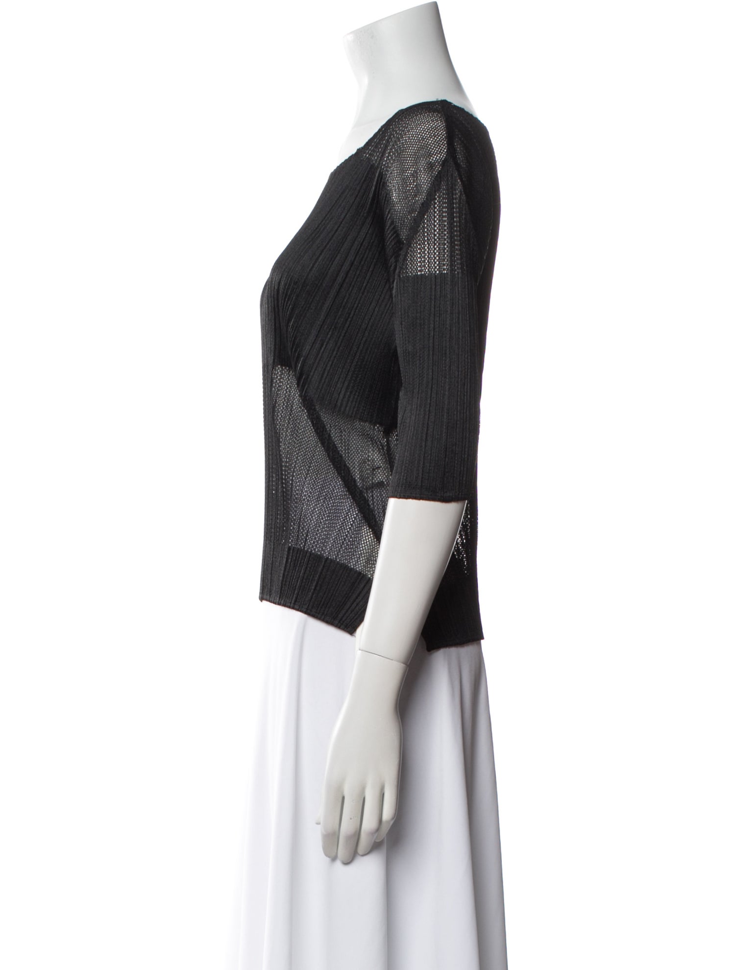 Pleats Please Issey Miyake 2016 Scoop Neck Crop Top