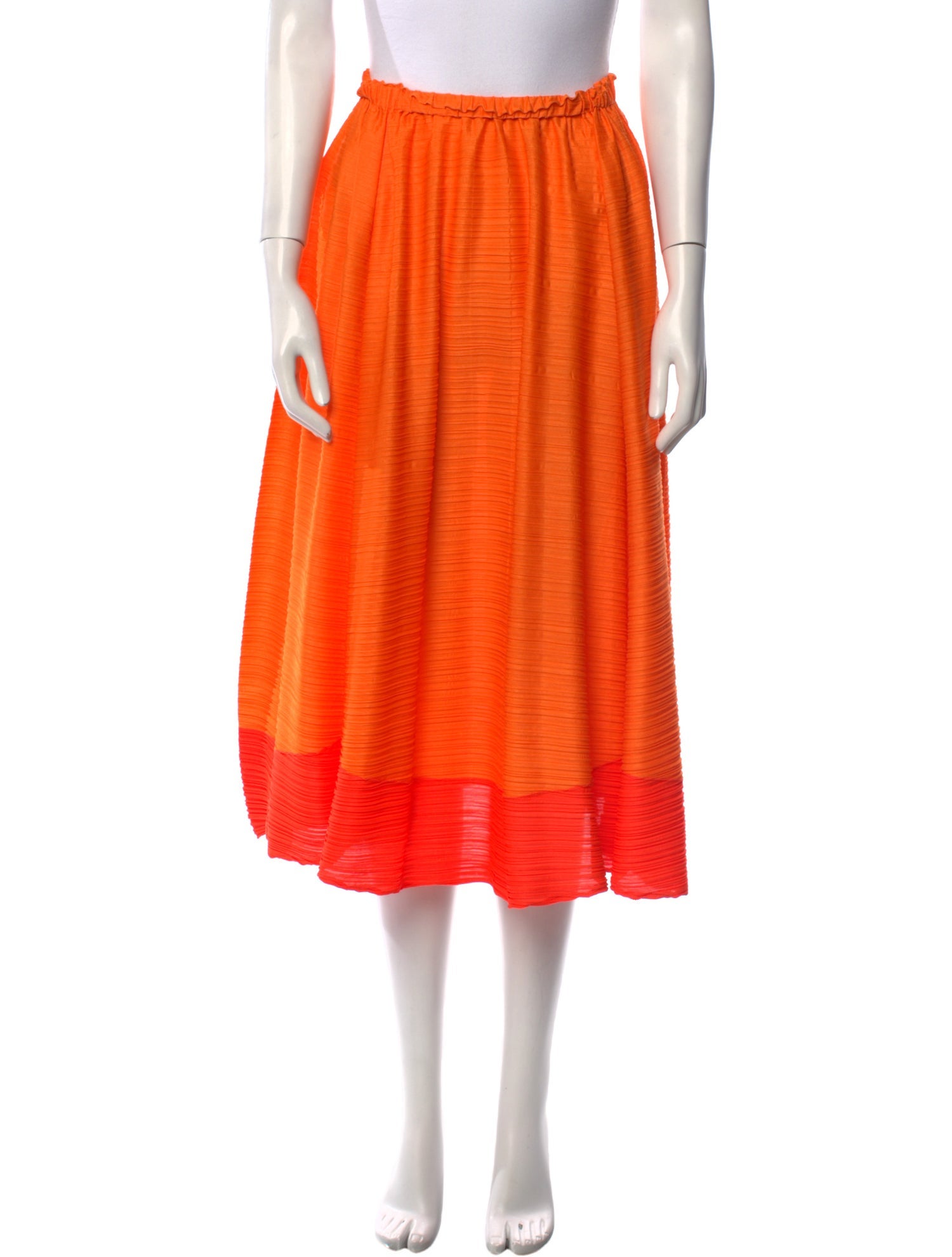 Pleats Please Issey Miyake Silk Knee-Length Skirt