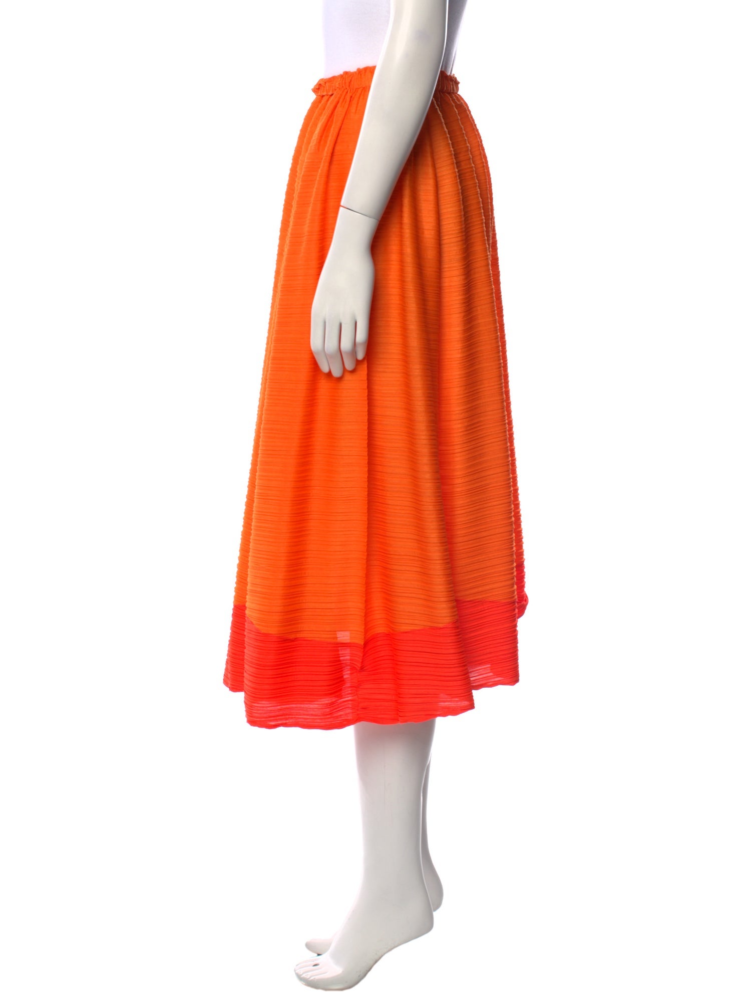 Pleats Please Issey Miyake Silk Knee-Length Skirt