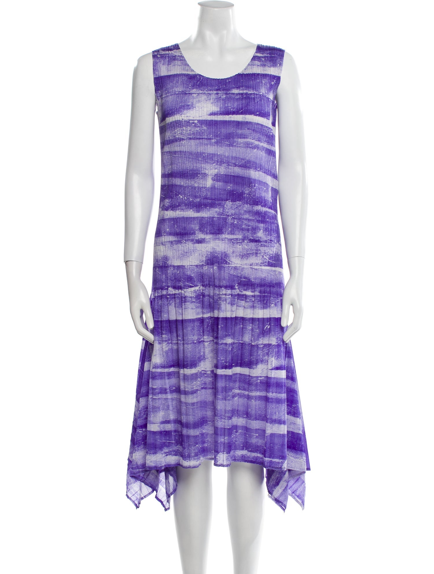 Pleats Please Issey Miyake Tie-Dye Print Long Dress