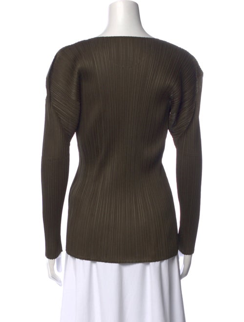 Pleats Please Issey Miyake Scoop Neck Long Sleeve Top
