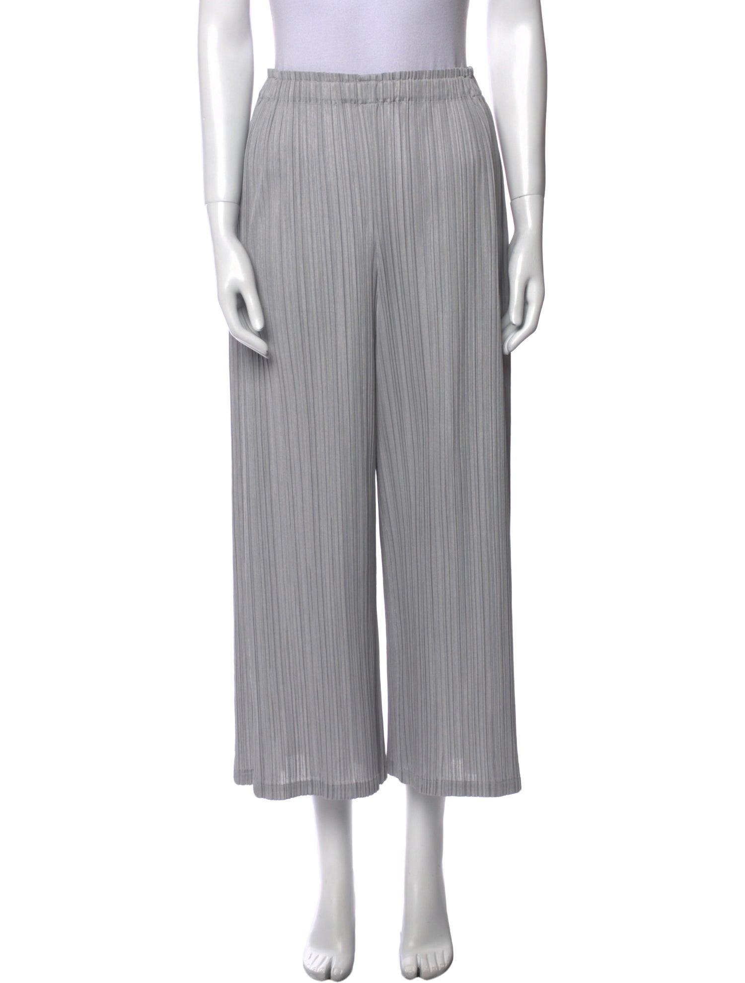 Pleats Please Issey Miyake Striped Wide Leg Pants