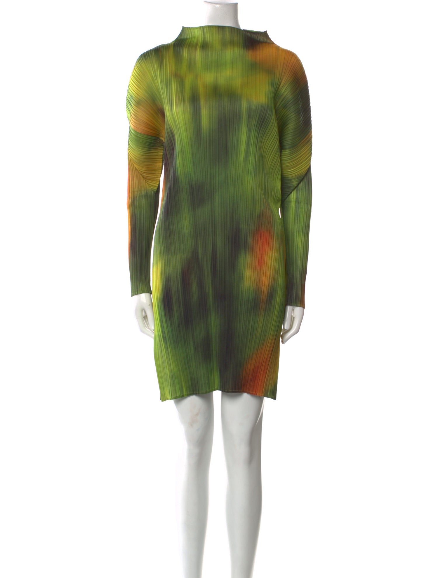 Pleats Please Issey Miyake Tie-Dye Print Mini Dress