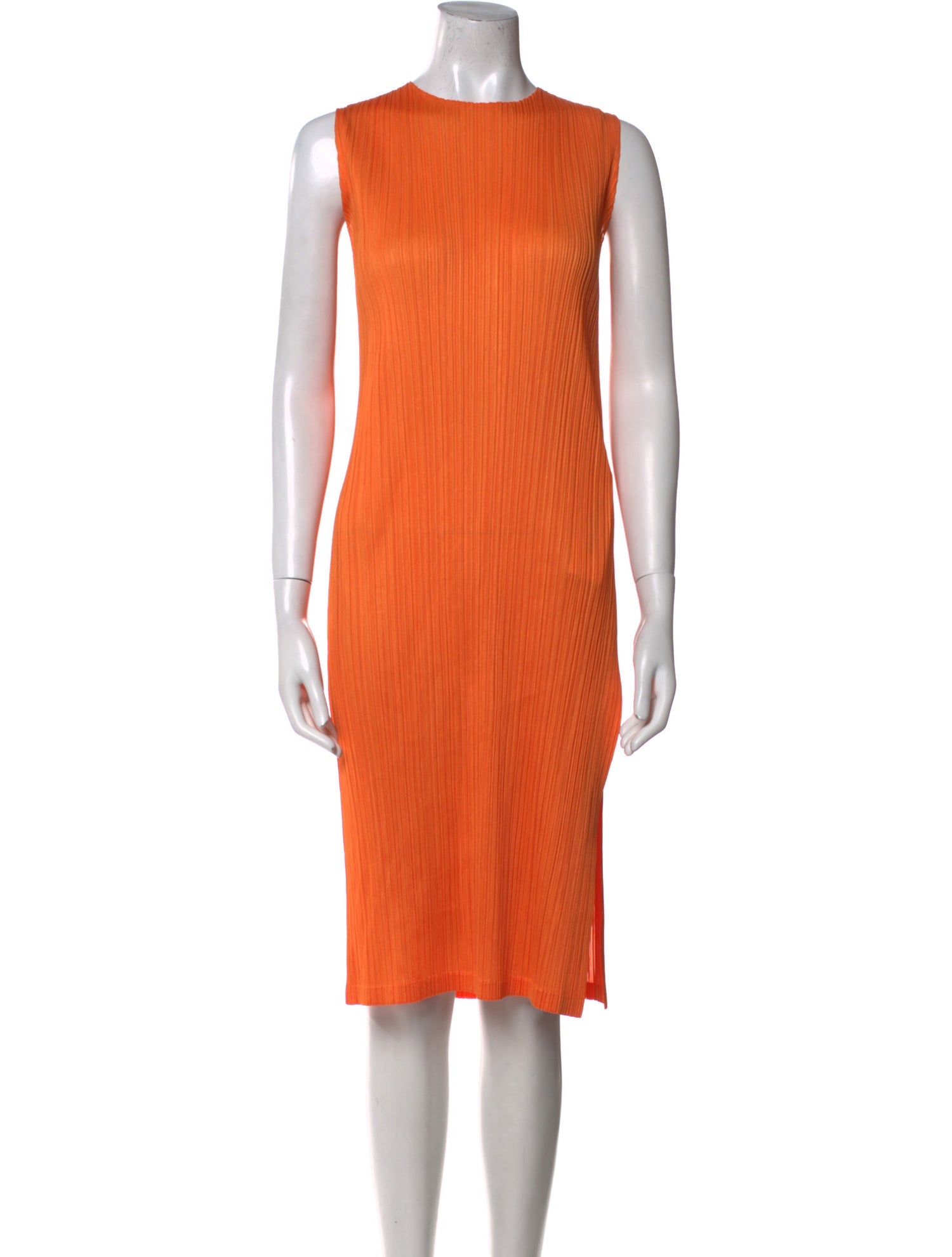Pleats Please Issey Miyake Crew Neck Midi Length Dress