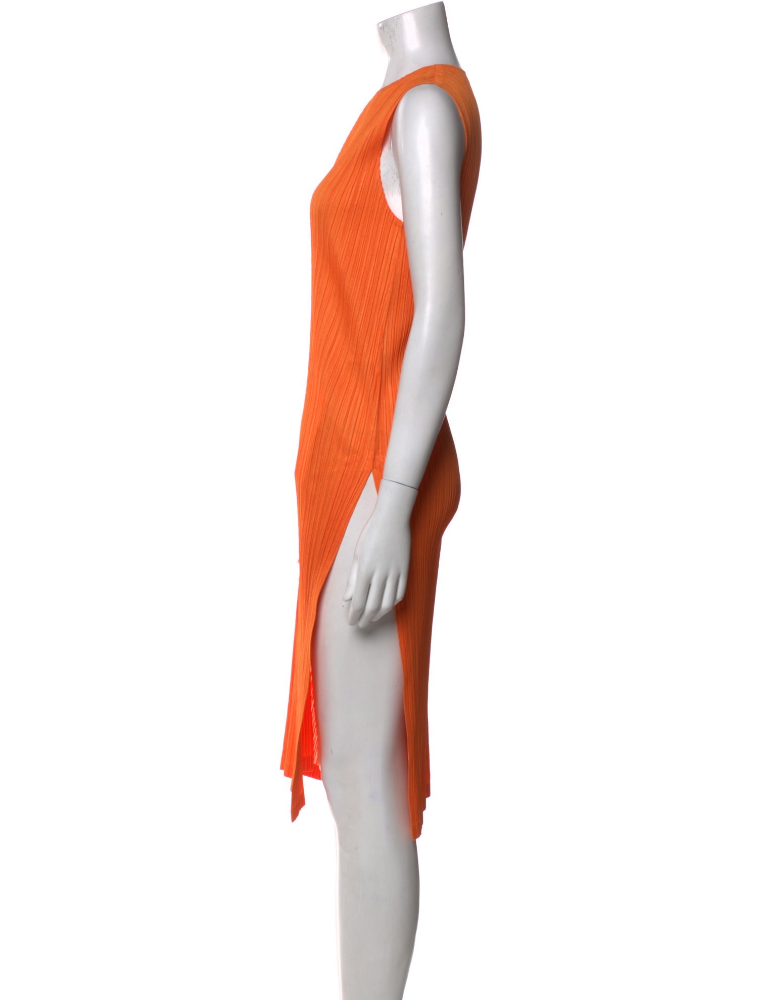 Pleats Please Issey Miyake Crew Neck Midi Length Dress