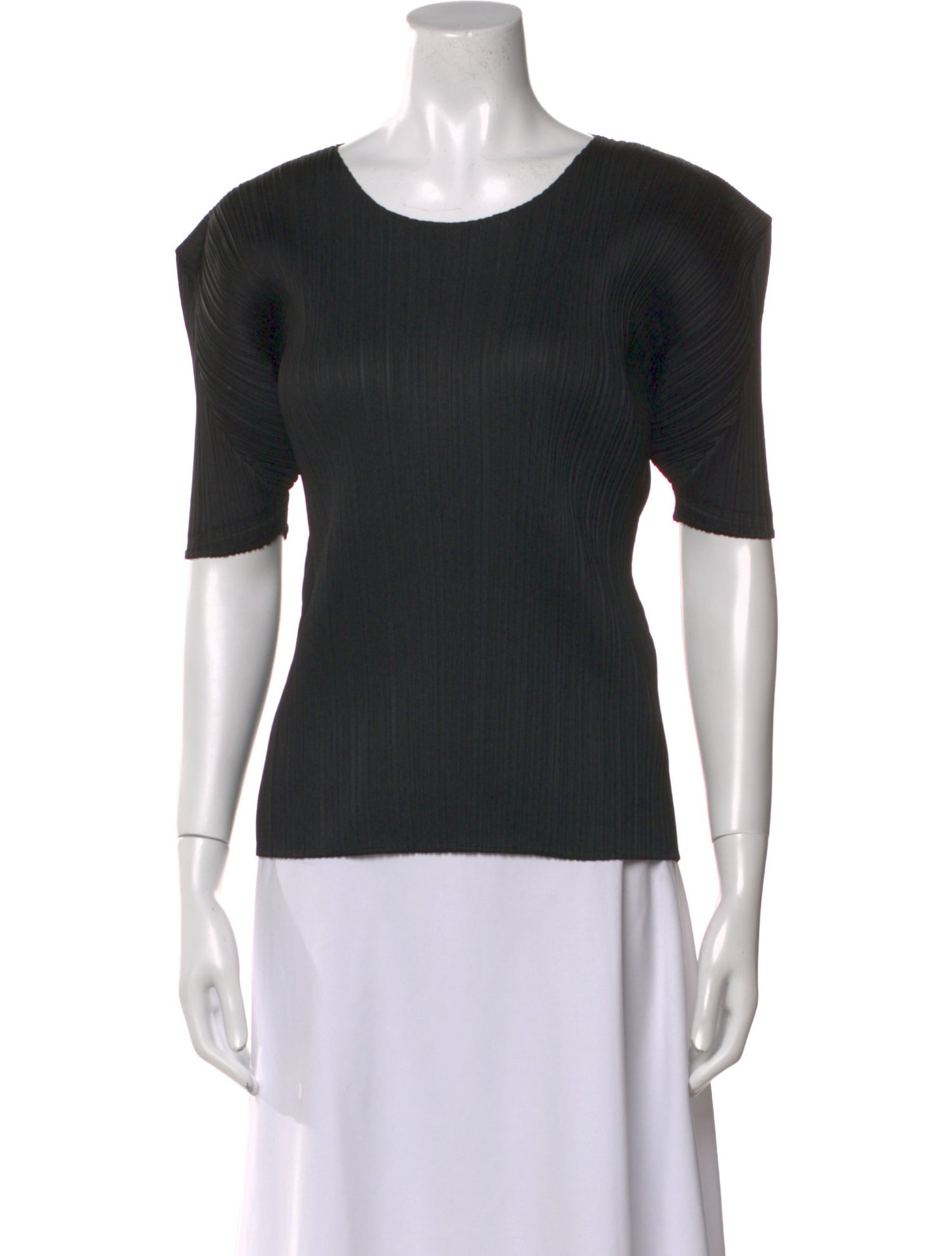 Pleats Please Issey Miyake Scoop Neck Short Sleeve T-Shirt