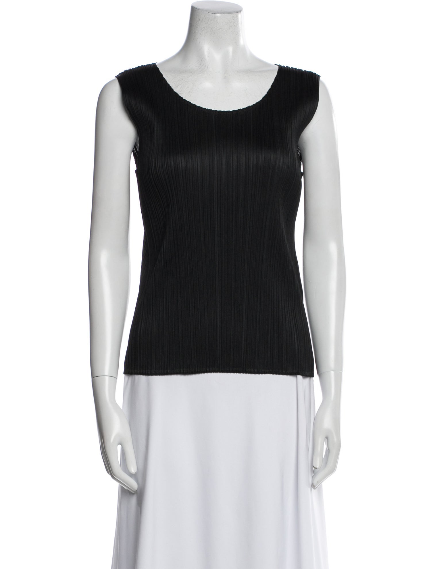 Pleats Please Issey Miyake Scoop Neck Sleeveless Top