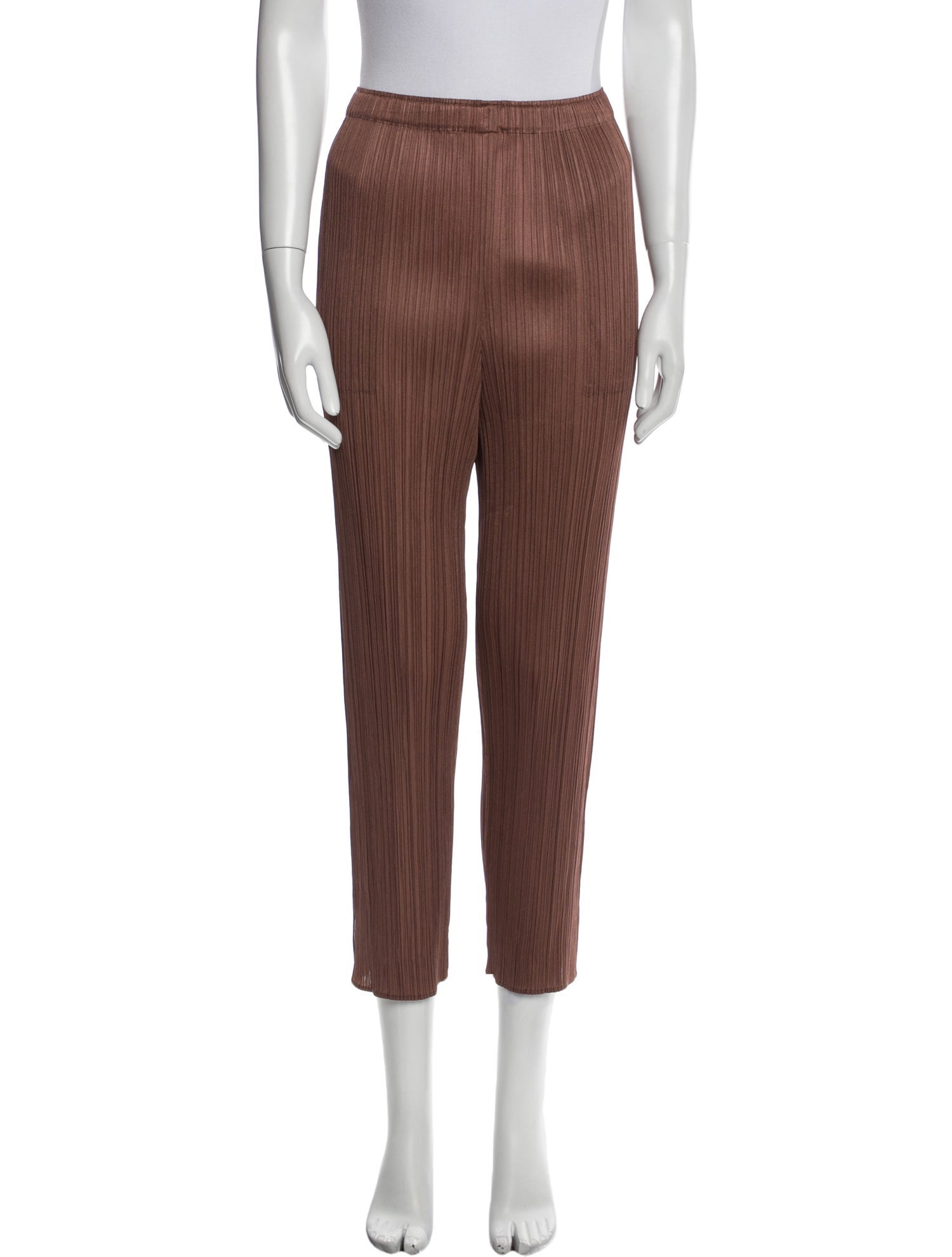 Pleats Please Issey Miyake Striped Straight Leg Pants