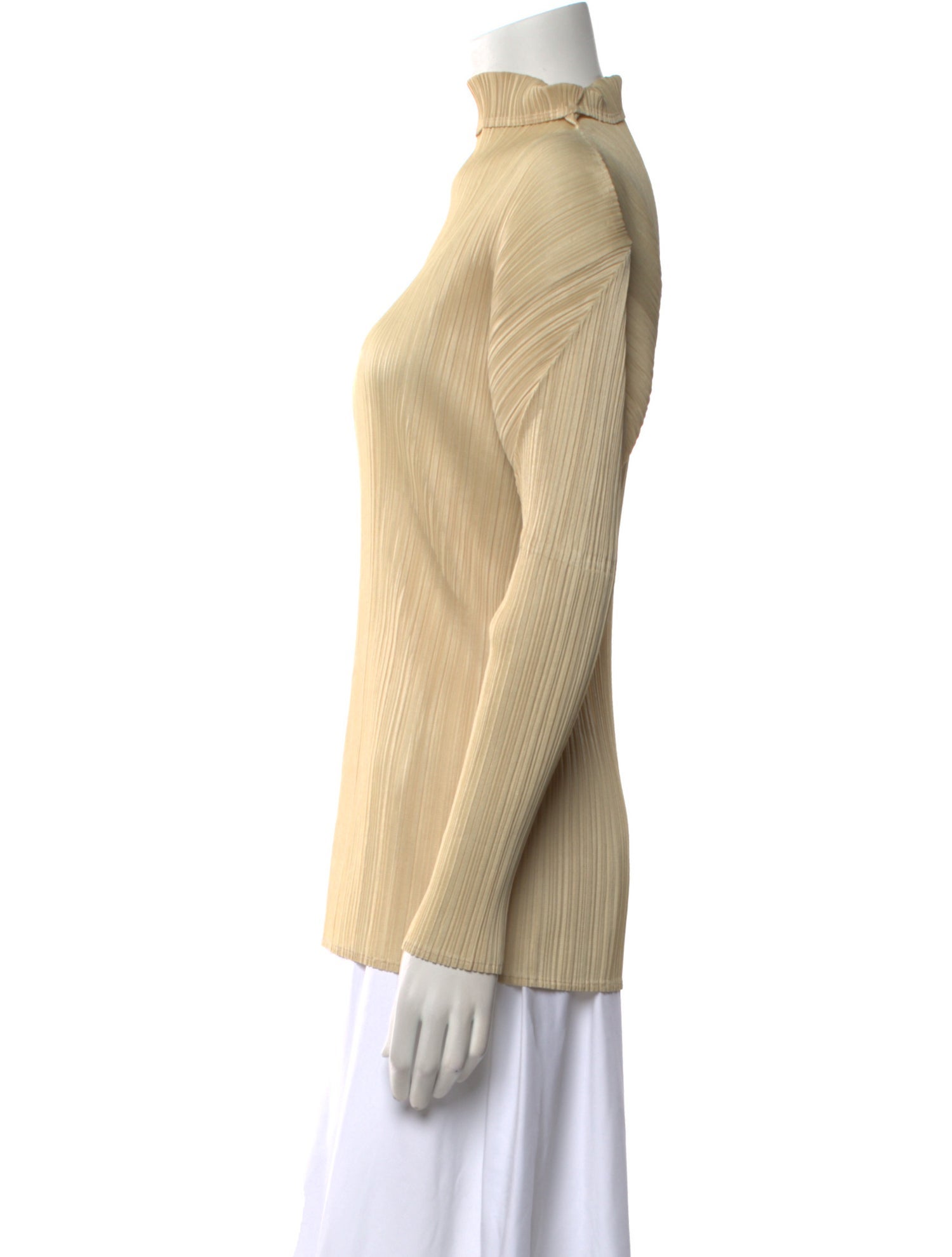 Pleats Please Issey Miyake Mock Neck Long Sleeve Top