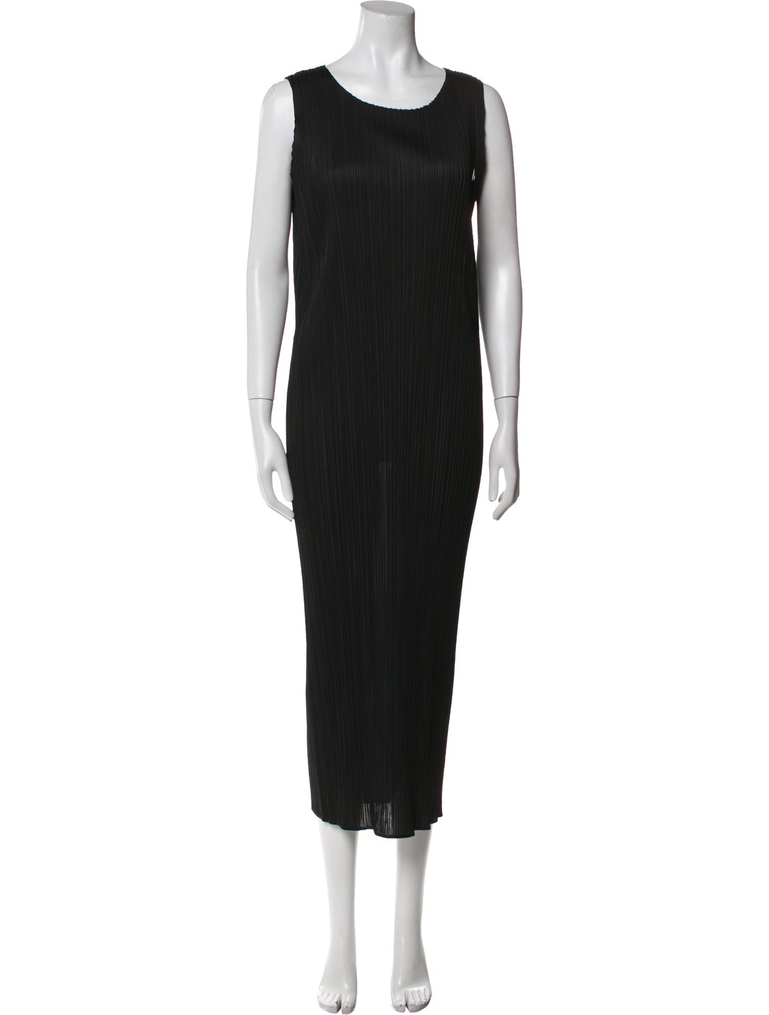 Pleats Please Issey Miyake Scoop Neck Long Dress