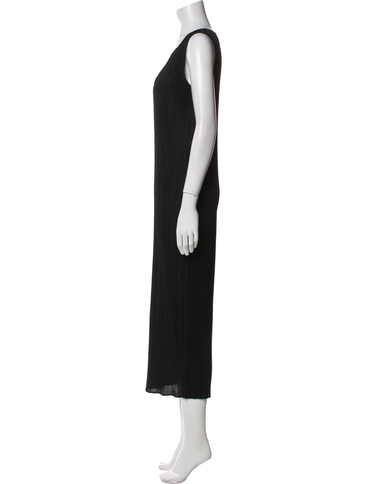 Pleats Please Issey Miyake Scoop Neck Long Dress
