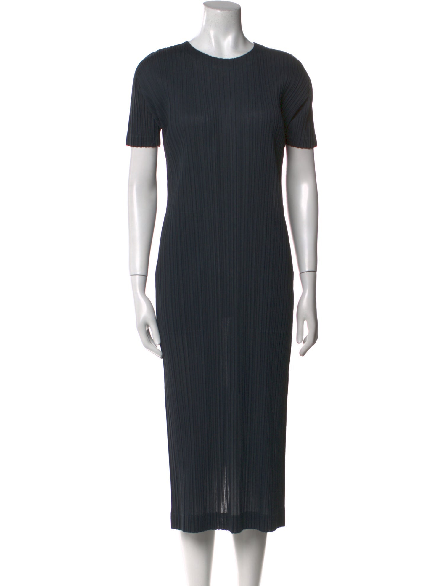 Pleats Please Issey Miyake Crew Neck Midi Length Dress