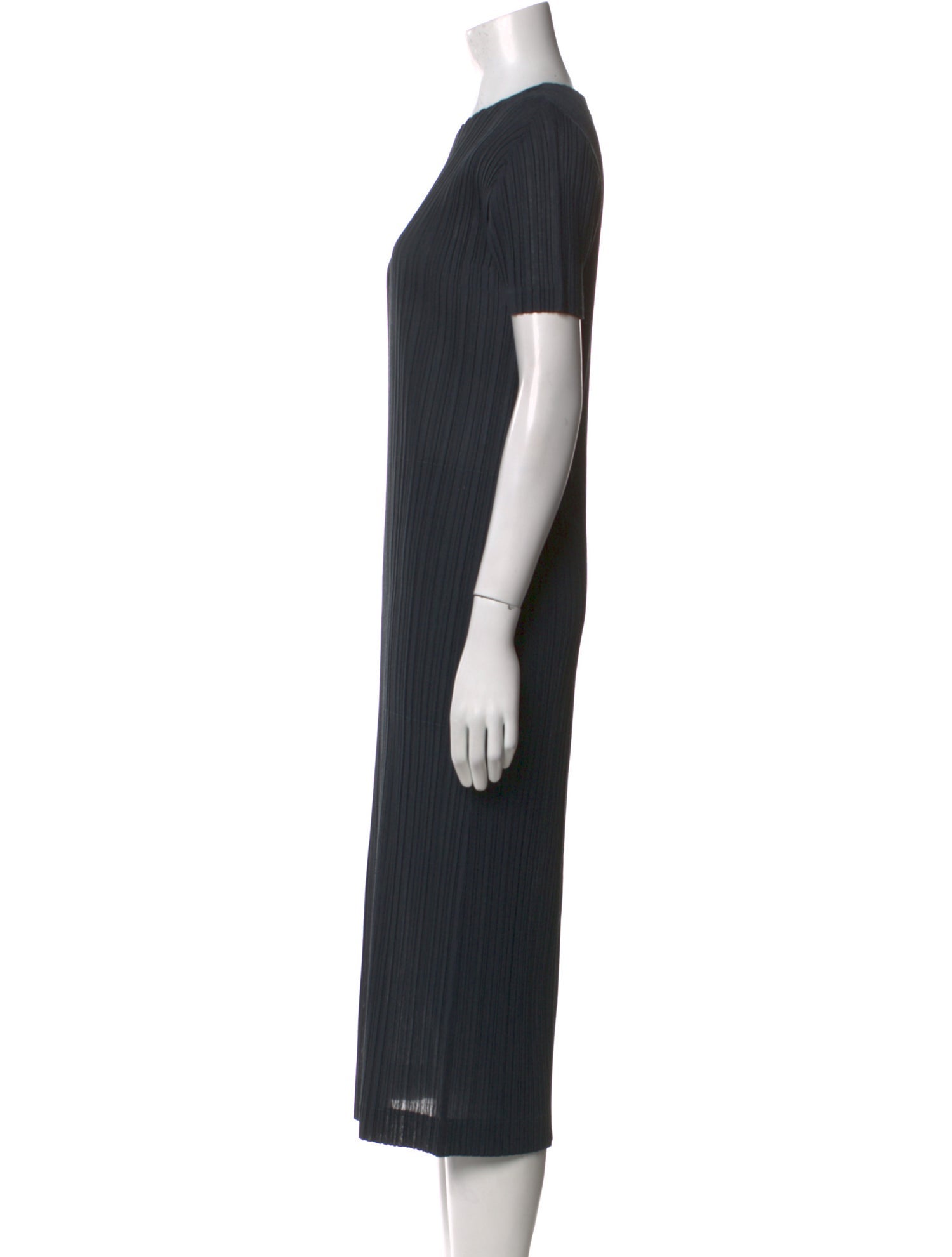 Pleats Please Issey Miyake Crew Neck Midi Length Dress