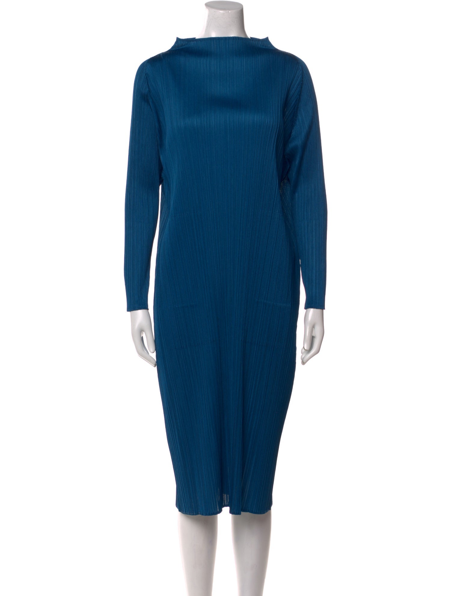 Pleats Please Issey Miyake Mock Neck Midi Length Dress