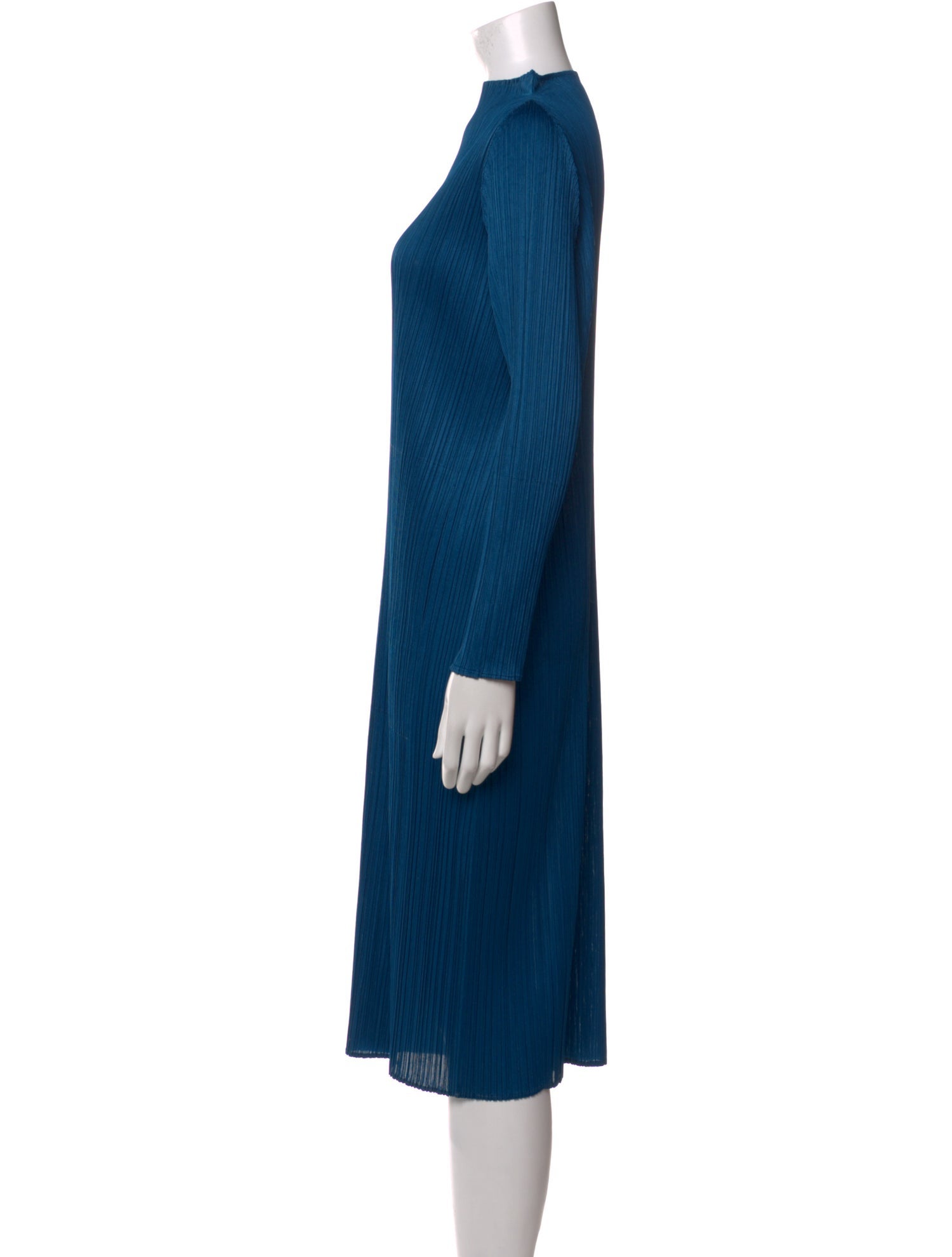 Pleats Please Issey Miyake Mock Neck Midi Length Dress
