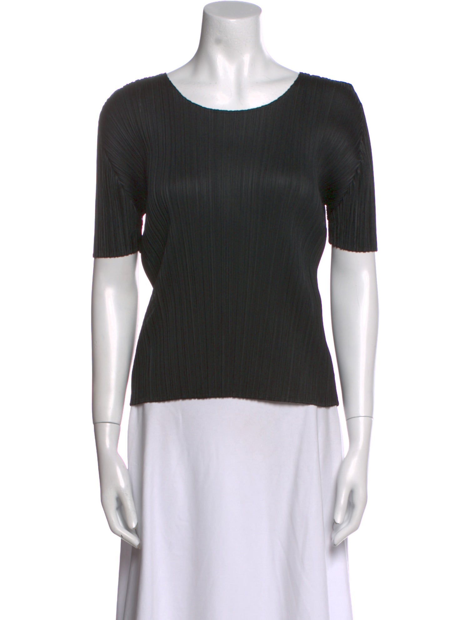 Pleats Please Issey Miyake Scoop Neck Short Sleeve T-Shirt