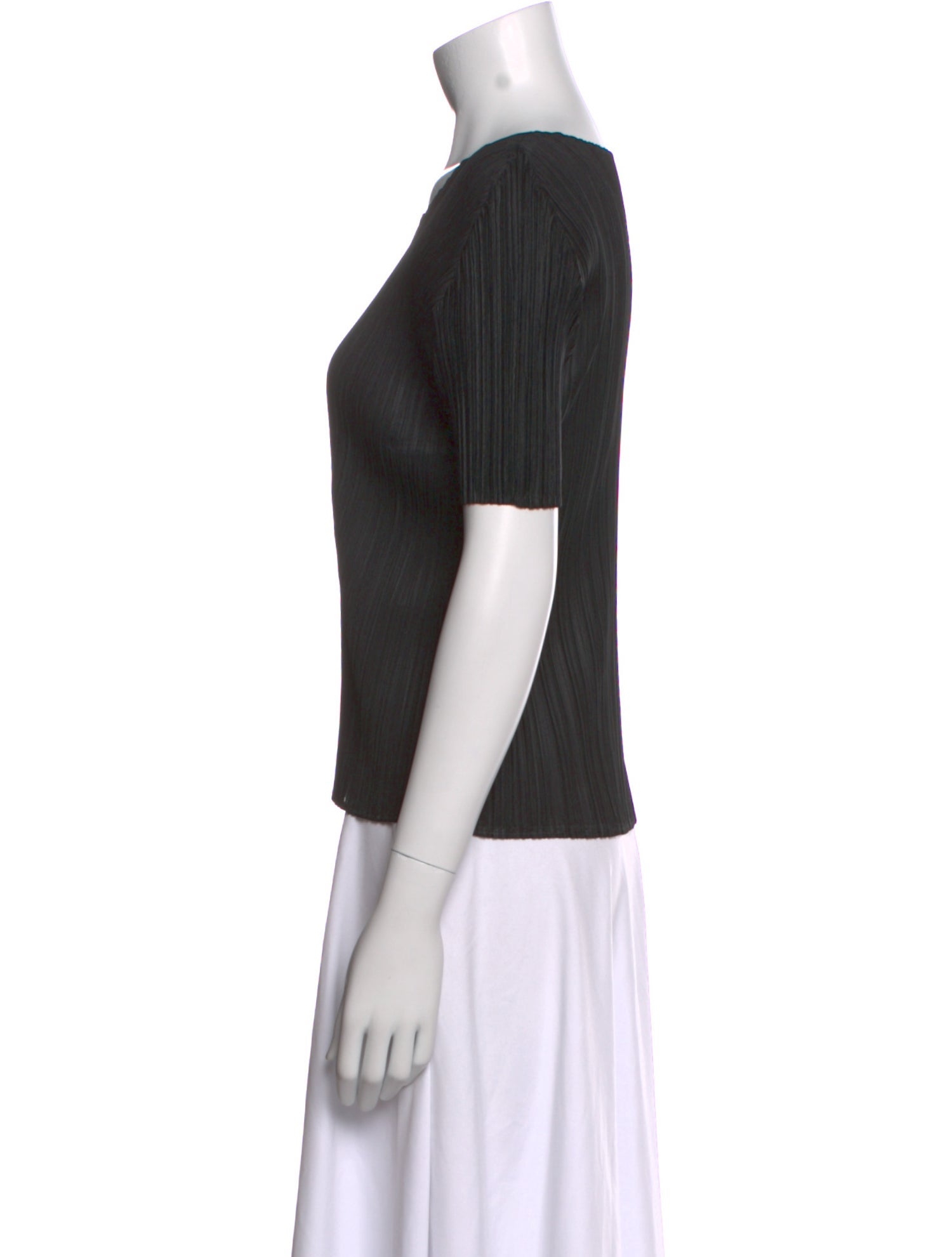 Pleats Please Issey Miyake Scoop Neck Short Sleeve T-Shirt