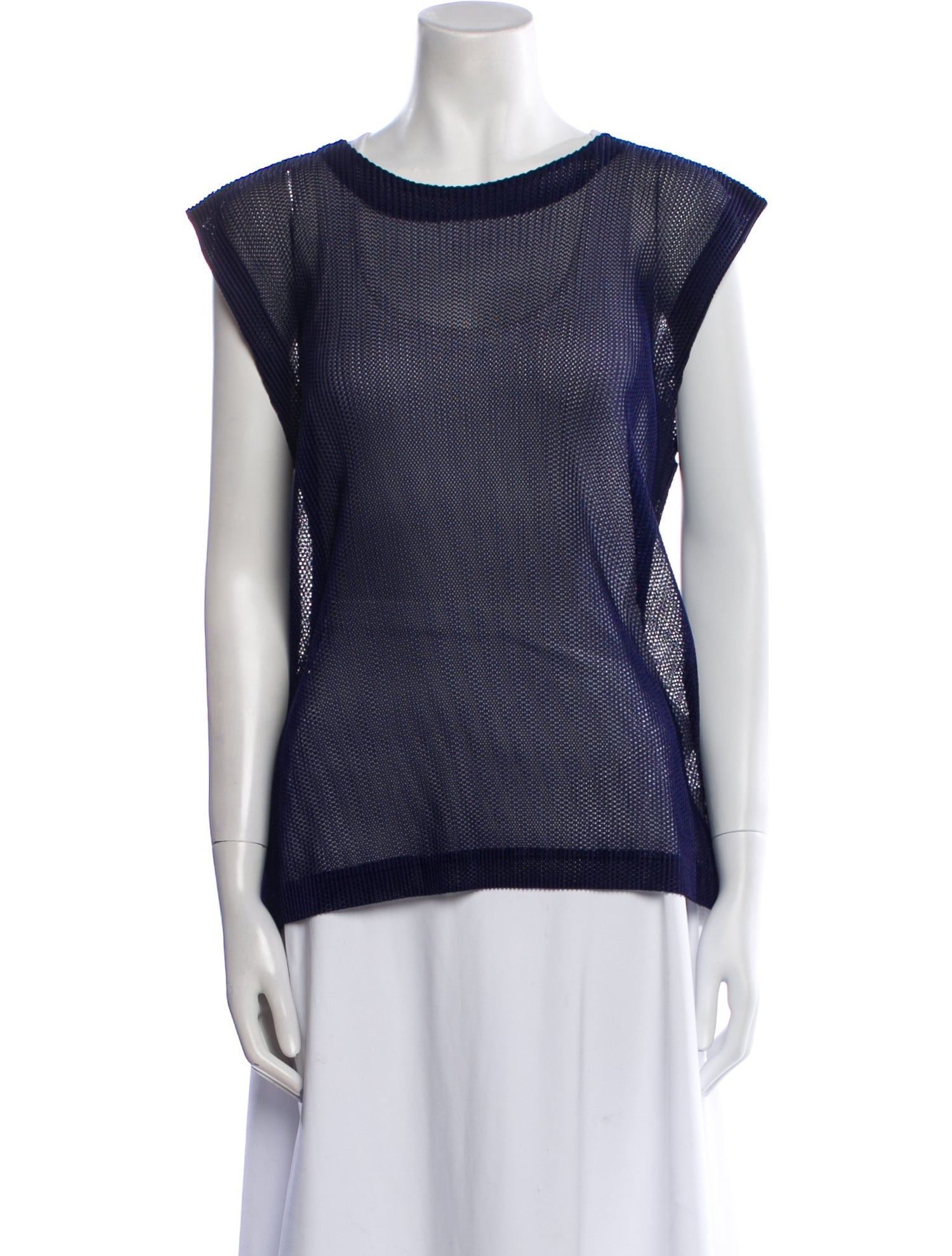 Pleats Please Issey Miyake Scoop Neck Short Sleeve Top