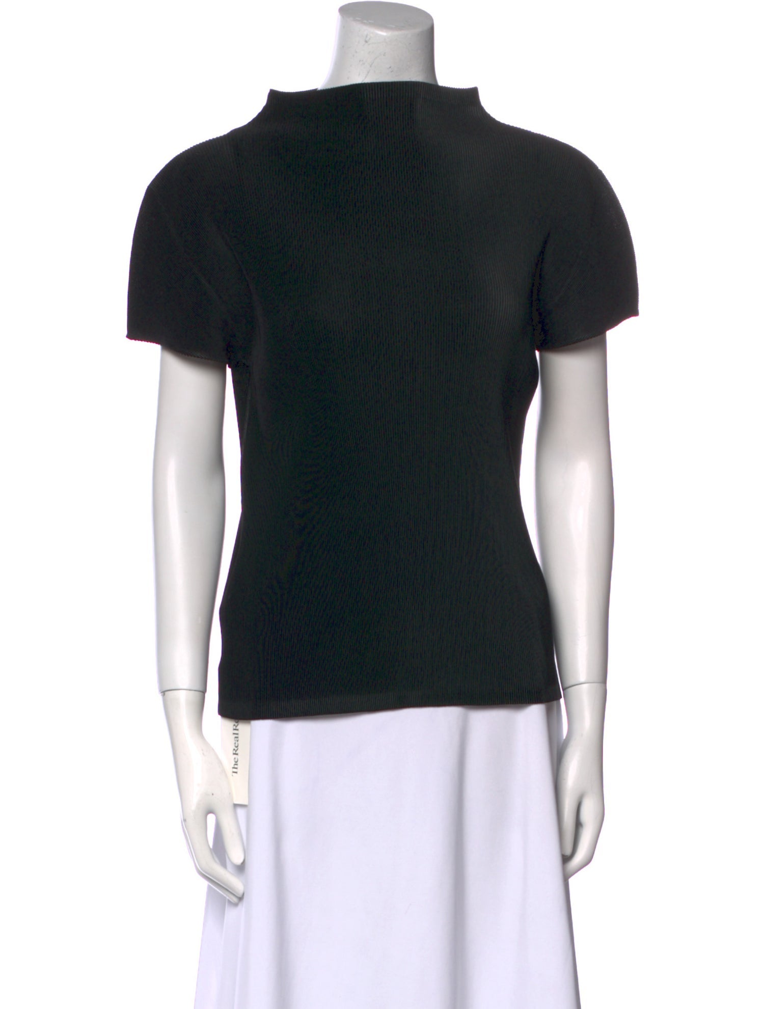 Pleats Please Issey Miyake Mock Neck Short Sleeve Top