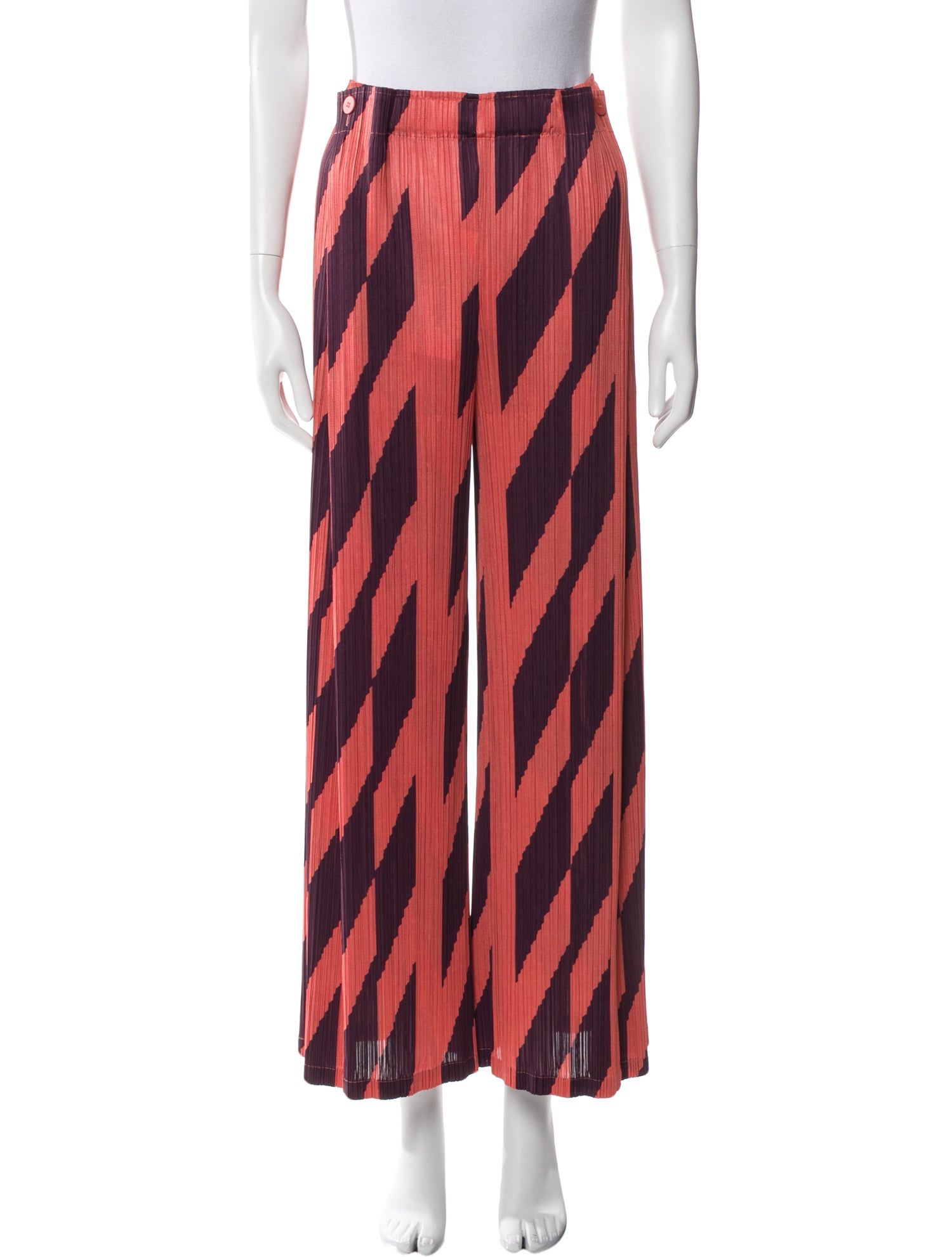 Pleats Please Issey Miyake Printed Skinny Leg Pants