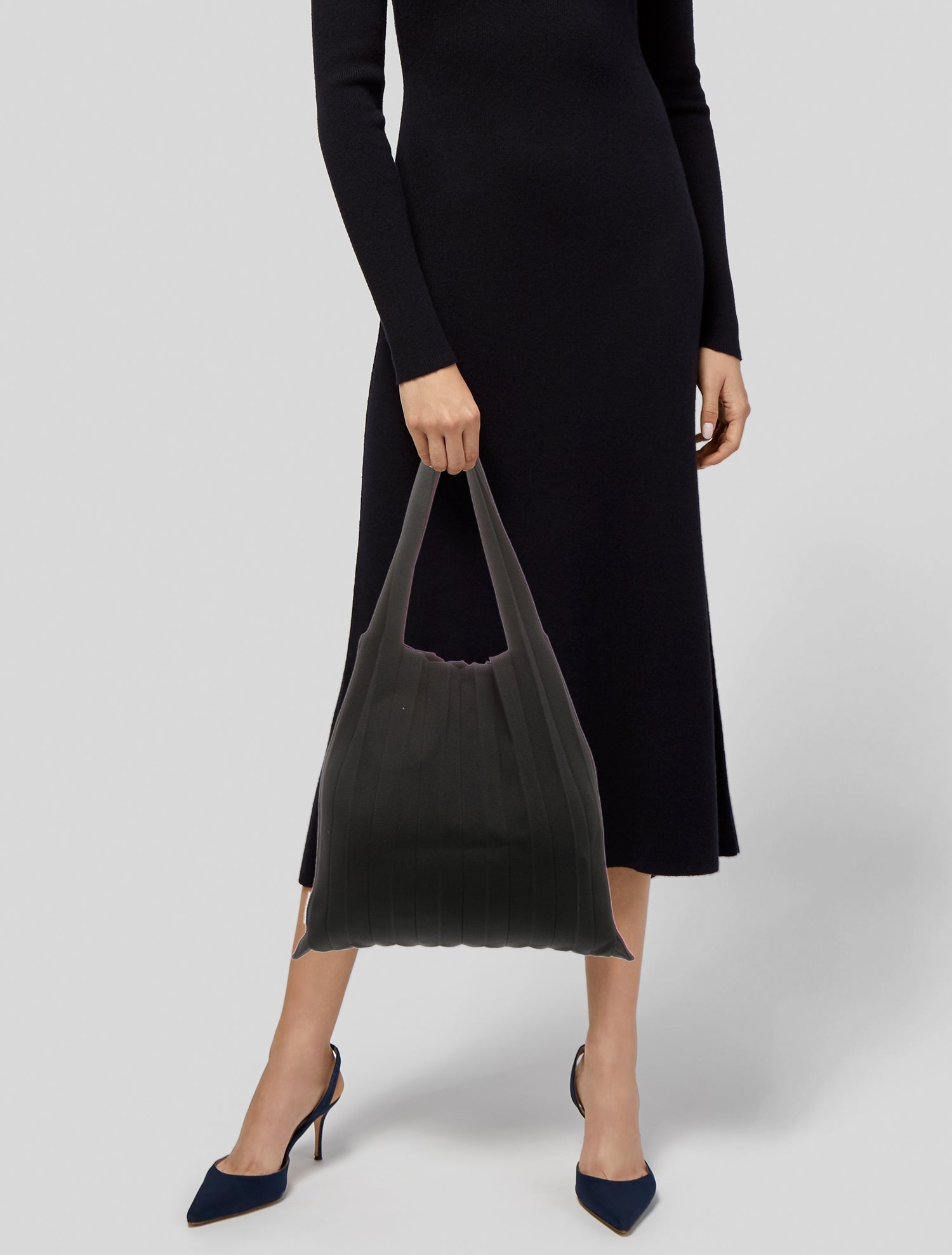 Pleats Please Issey Miyake Canvas Hobo