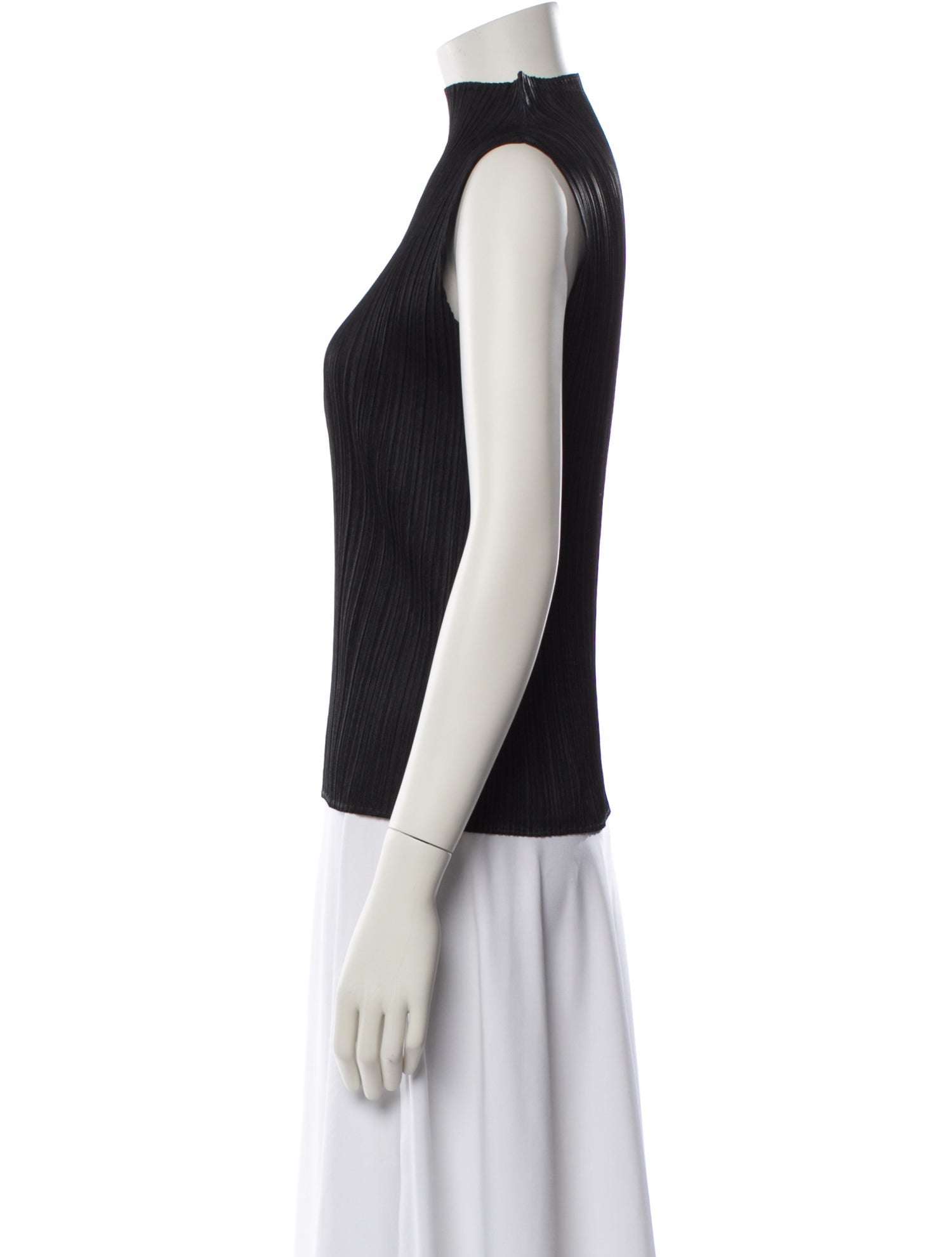Pleats Please Issey Miyake Mock Neck Sleeveless Top