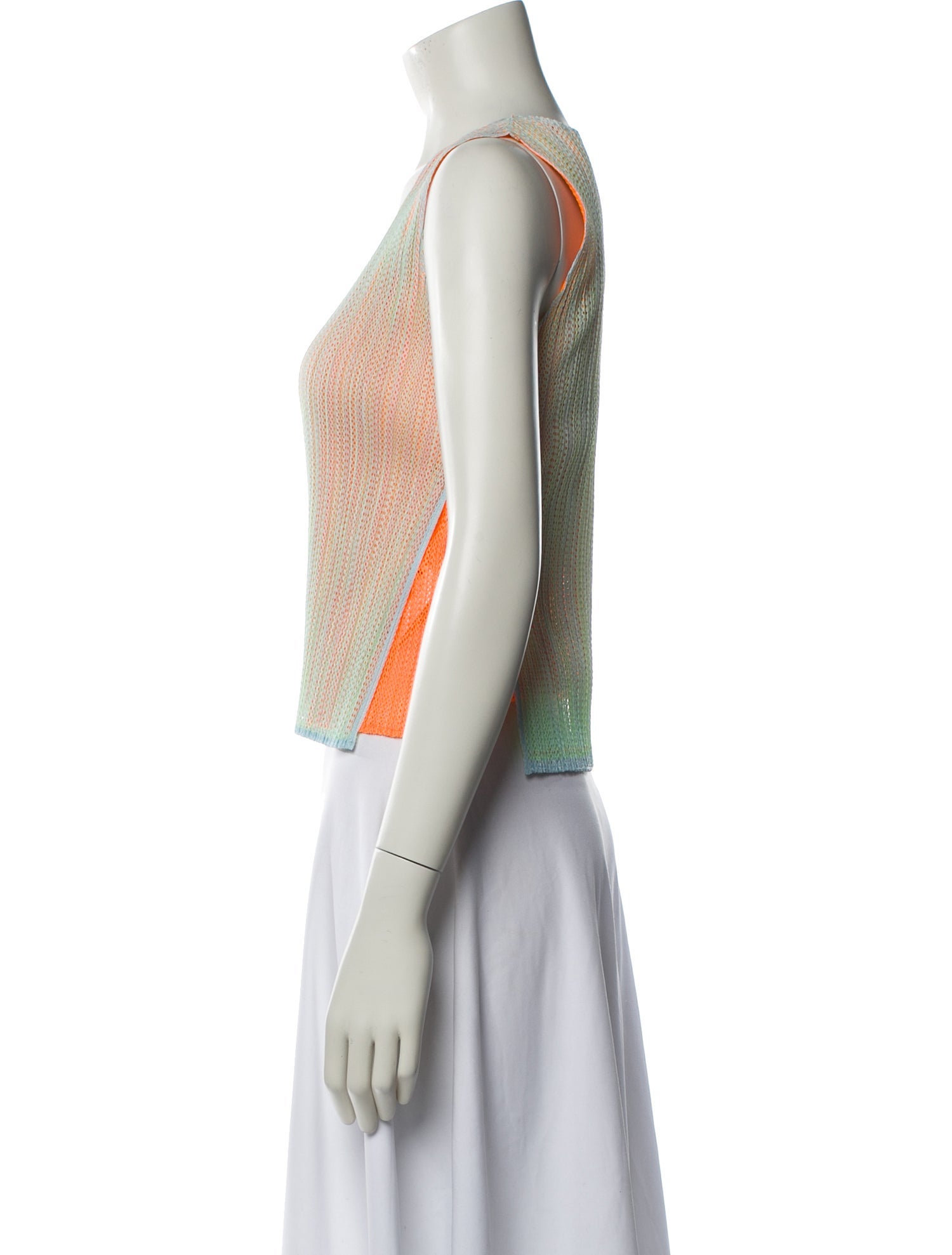 Pleats Please Issey Miyake Printed Scoop Neck Crop Top