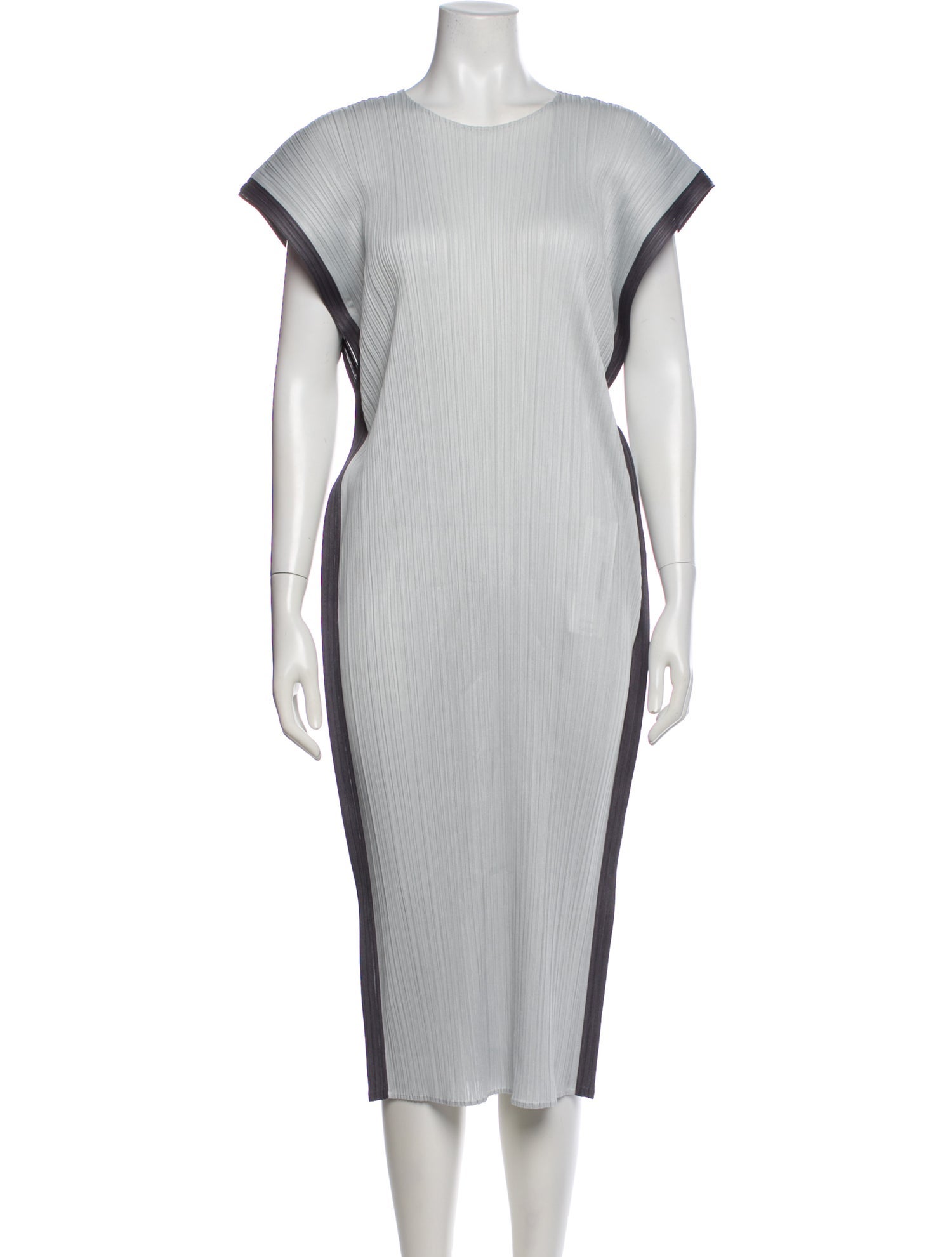 Pleats Please Issey Miyake Crew Neck Midi Length Dress