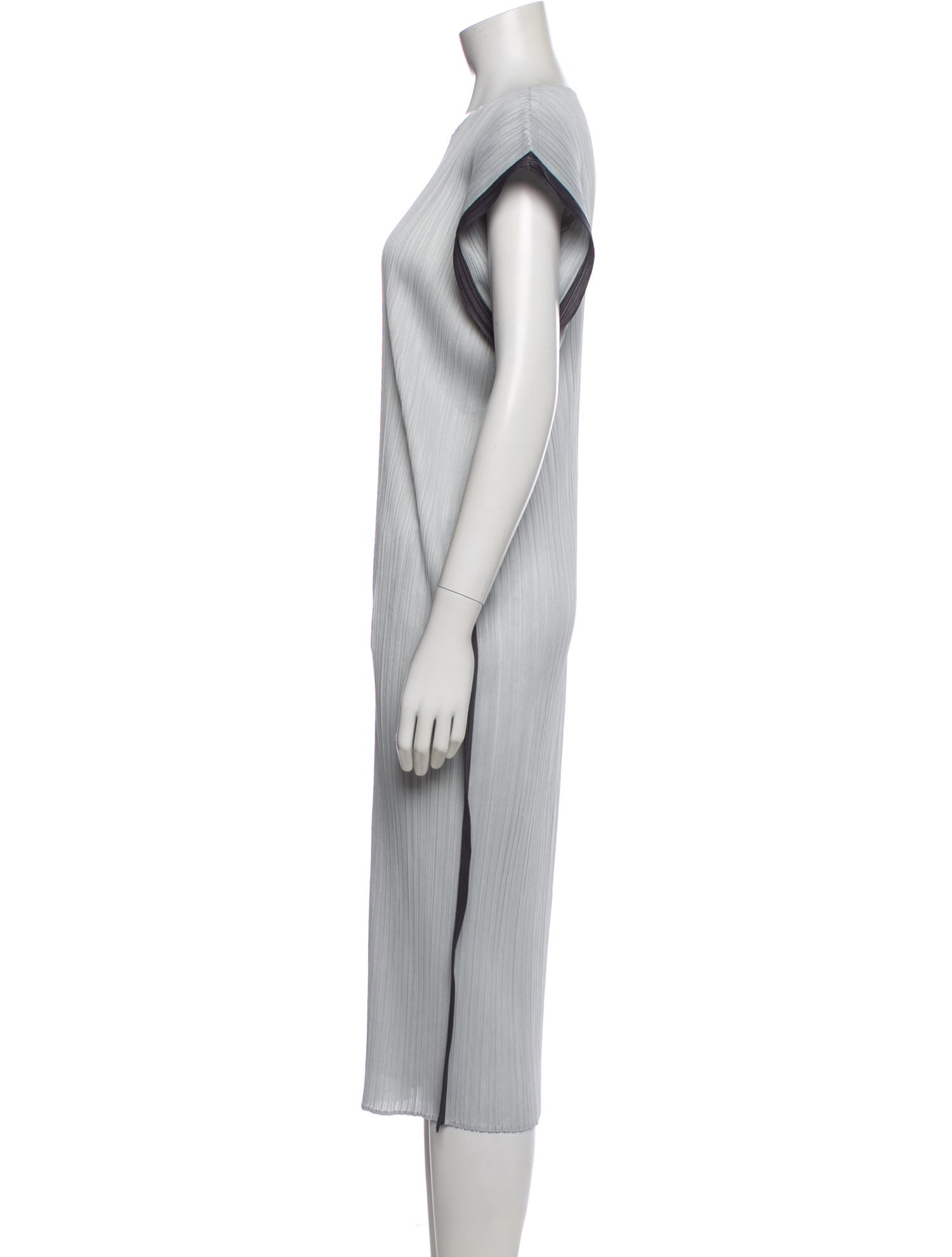 Pleats Please Issey Miyake Crew Neck Midi Length Dress